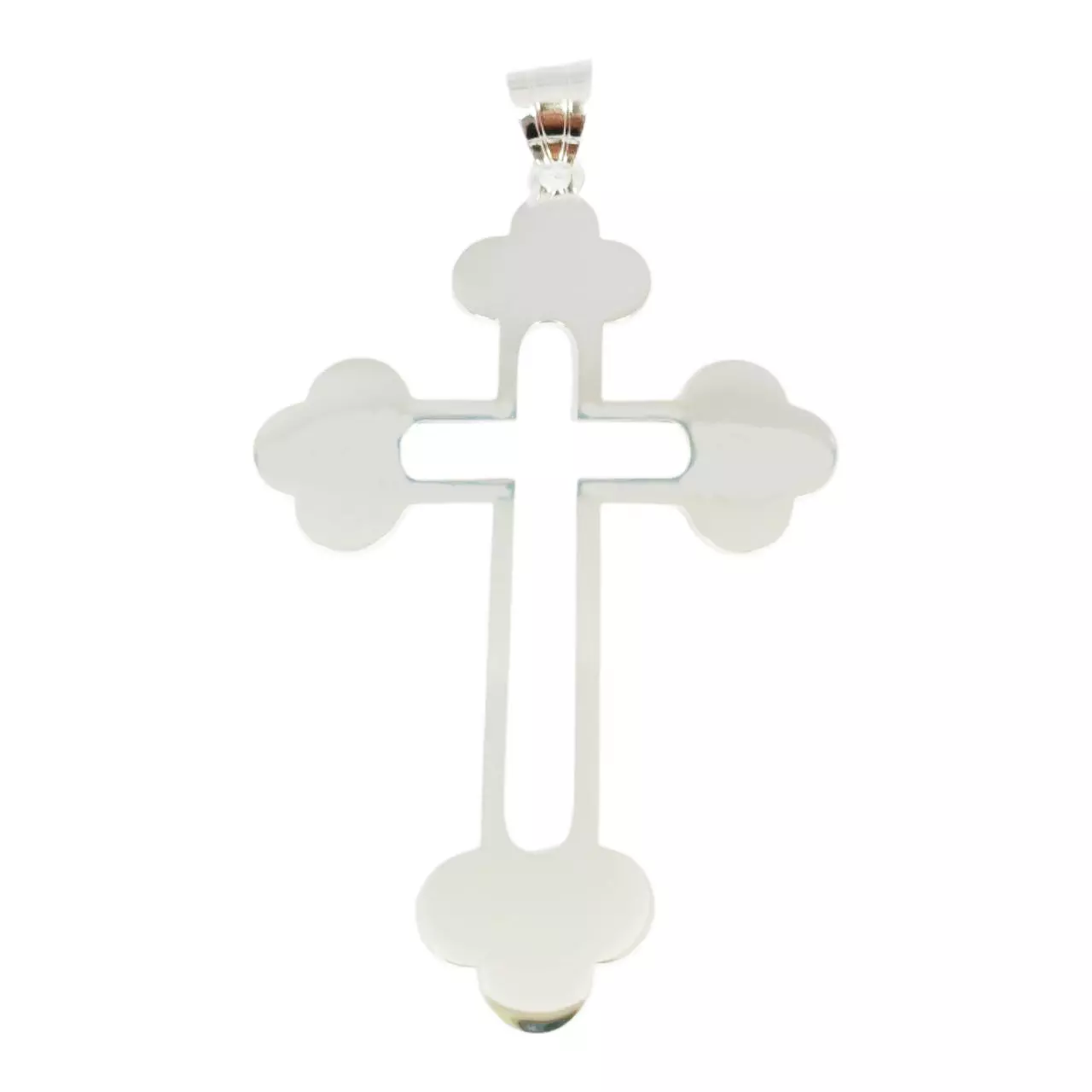les trésors de lily Pendentif Argent artisanal 'Croix Orthodoxe' argenté 67x45 mm [R9768]