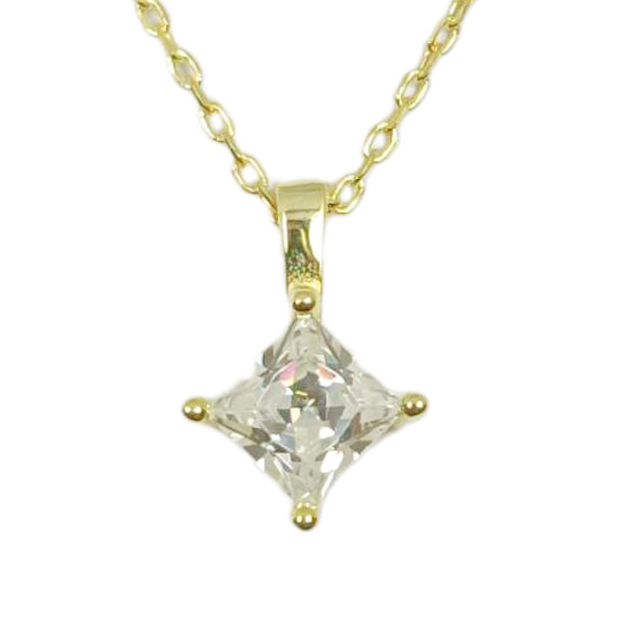 Collier Argent \'Essentiel\'  blanc doré - 7x7 mm - [R9786]