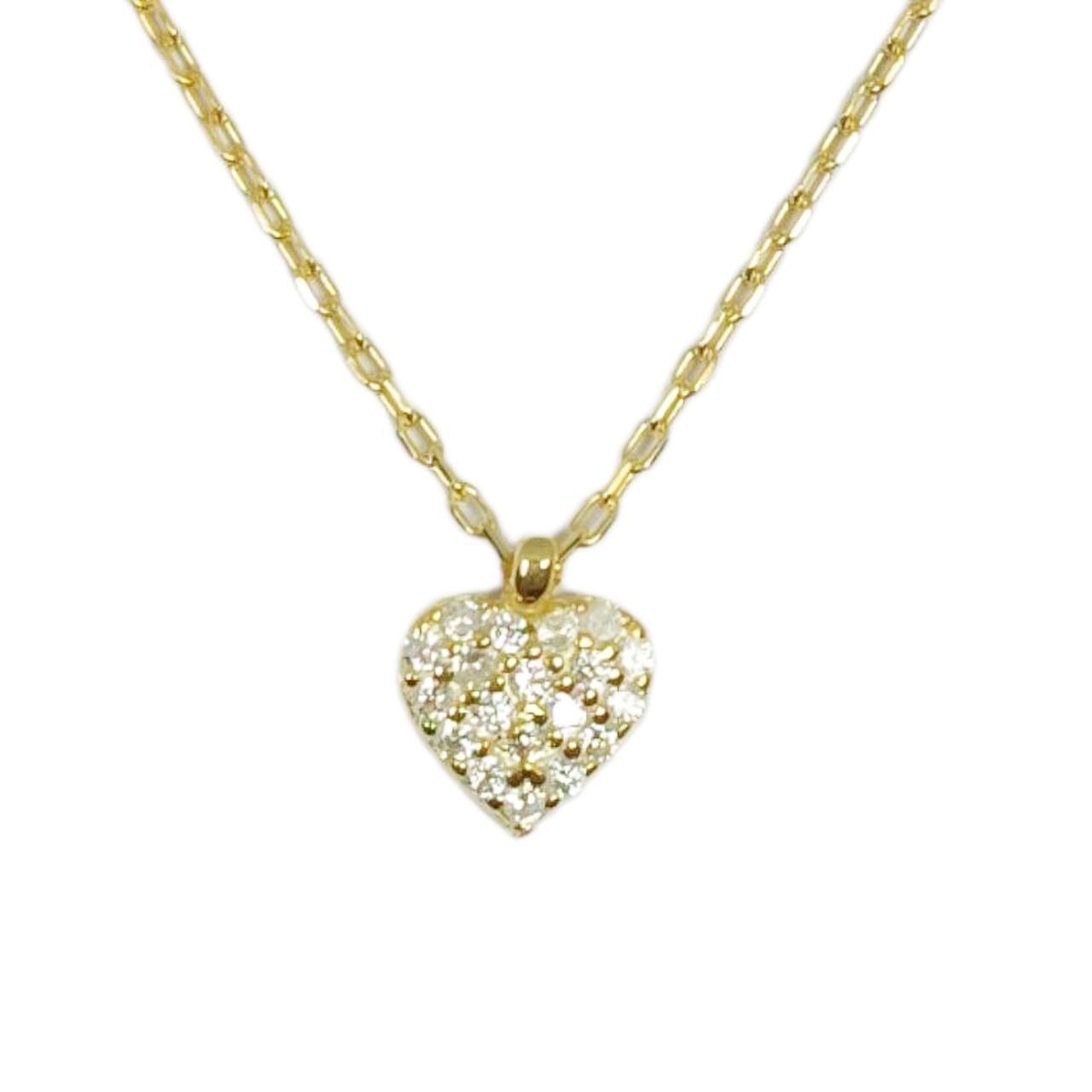 Collier Argent \'Love\' blanc doré - 6x5 mm - [R9792]