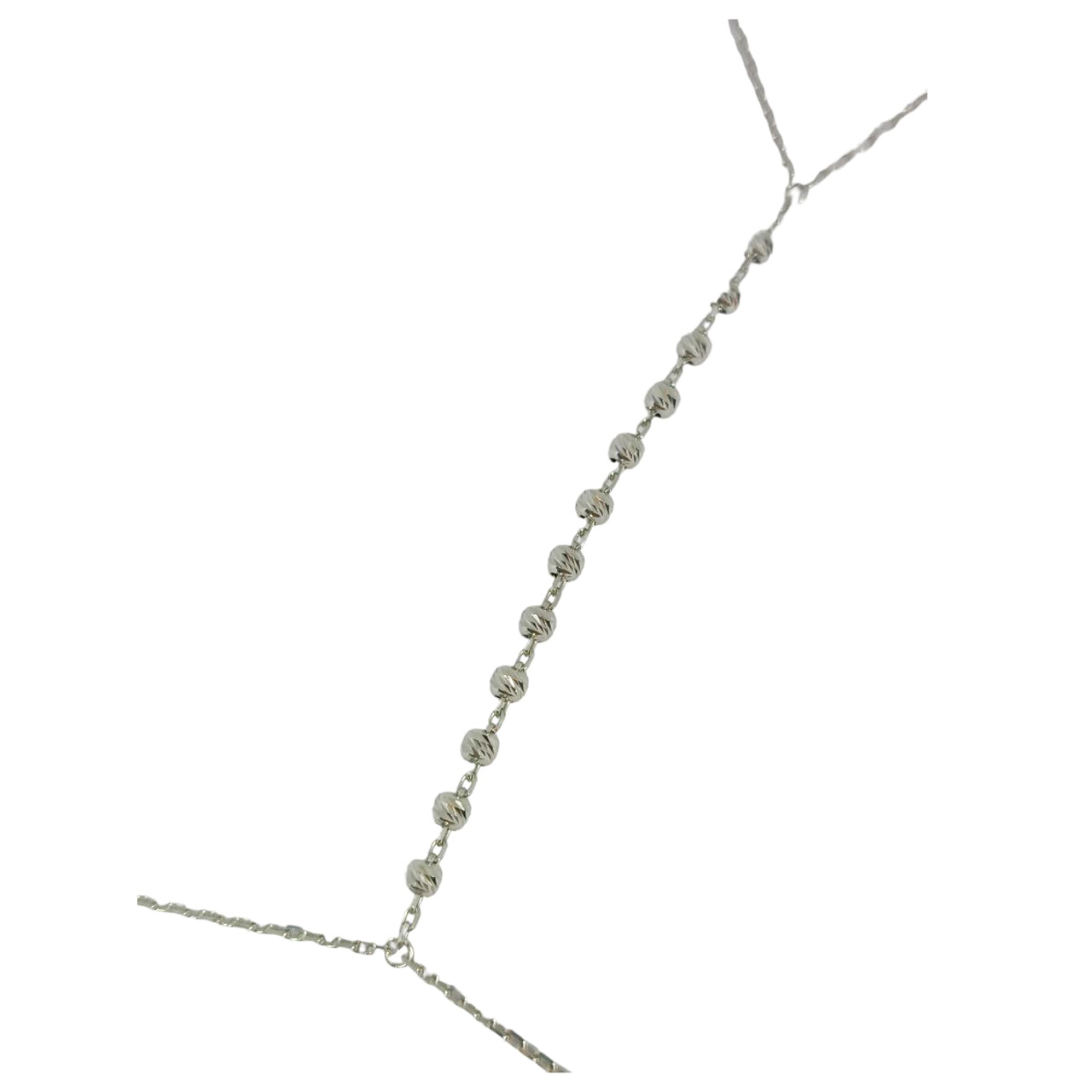 Bracelet bague argent \'Cléopatra\' argenté (rhodié) - 60x2 mm (diamanté) - [R9841]