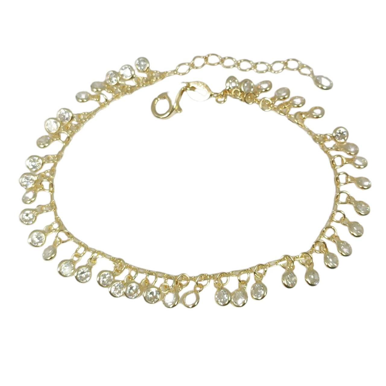 Bracelet Argent artisanal \'Cléopatra\' blanc  doré - 3 mm - [R9861]
