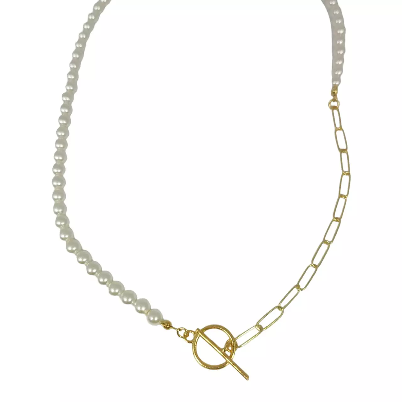 les trésors de lily Collier argent 'Cléopatra' ivoire doré perles 6 mm [R9872]