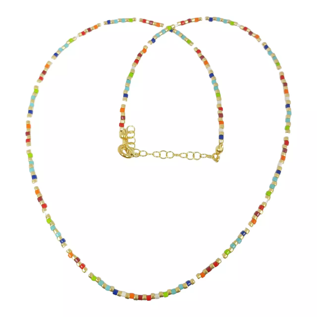 les trésors de lily Collier Argent 'Cléopatra' multicolore doré 2 mm [R9874]