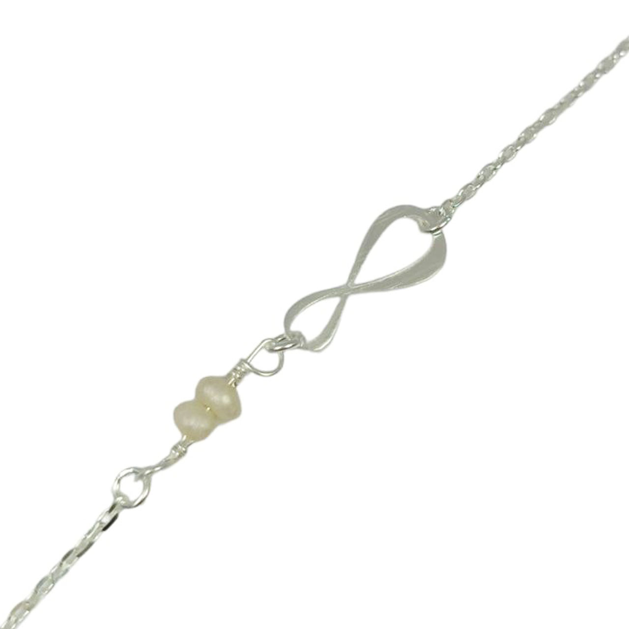 Bracelet Argent artisanal \'Cléopatra\' blanc argenté - 15x7 mm (infini) - [R9880]
