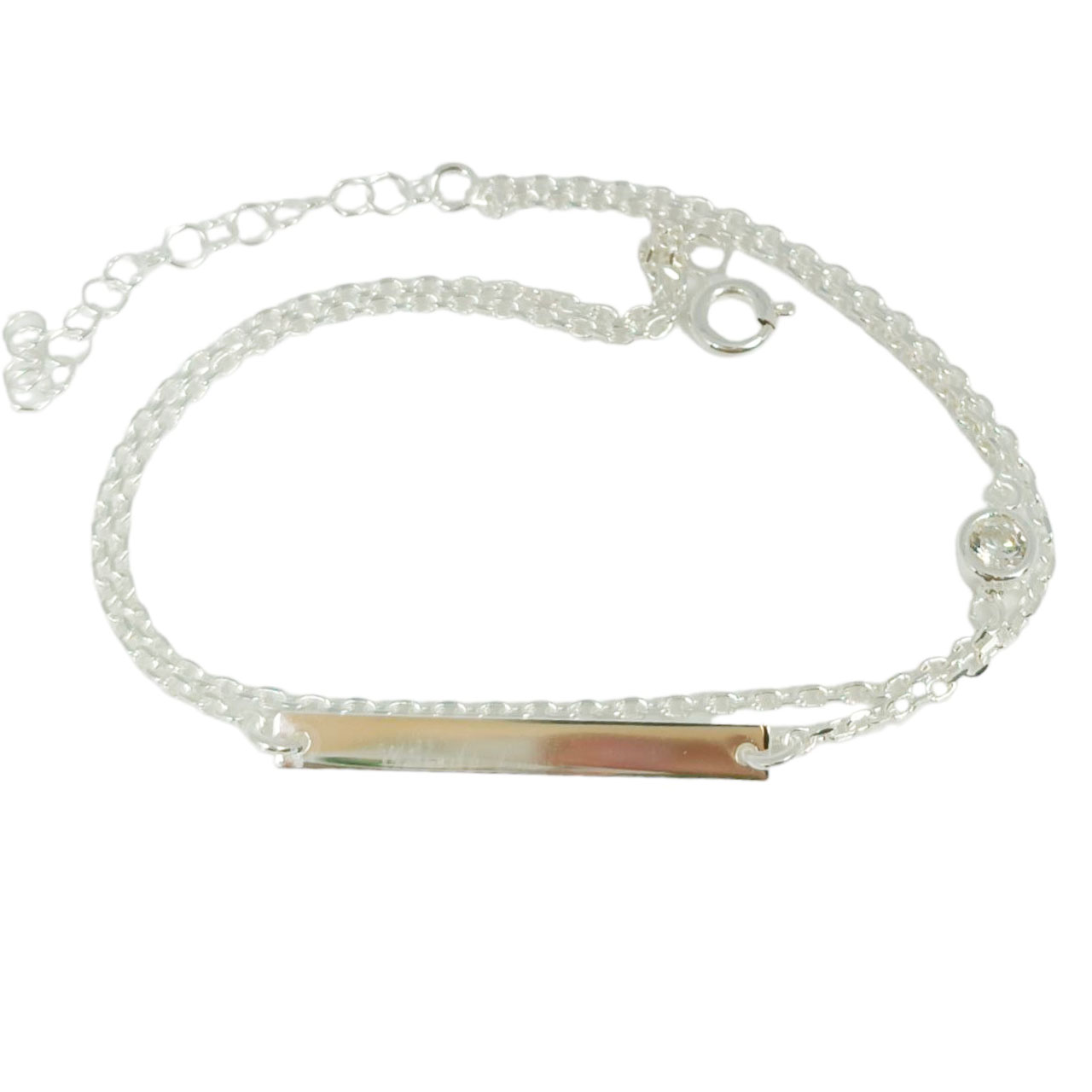 Bracelet double Argent \'Cléopatra\' blanc argenté - 25x3 mm (plaque) - [R9884]