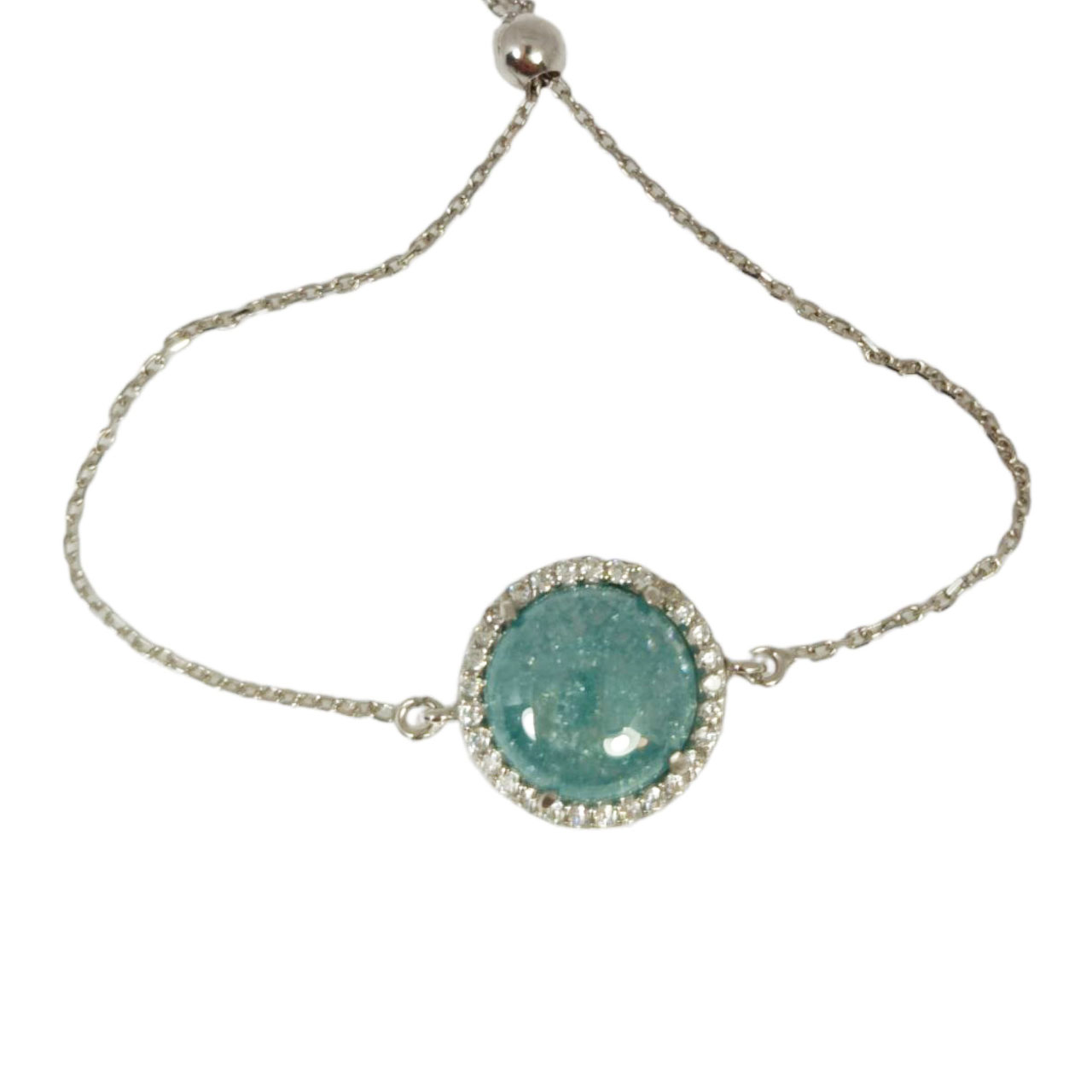 Bracelet argent \'Arégonde\' bleu argenté (rhodié) - 13 mm - [R9895]