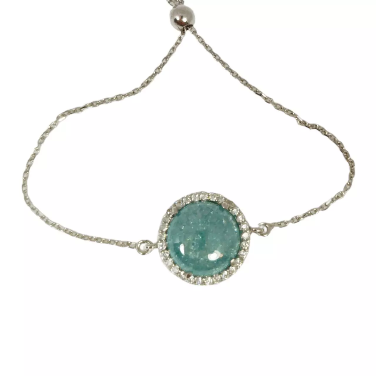 les trésors de lily Bracelet argent 'Arégonde' bleu argenté (rhodié) 13 mm [R9895]