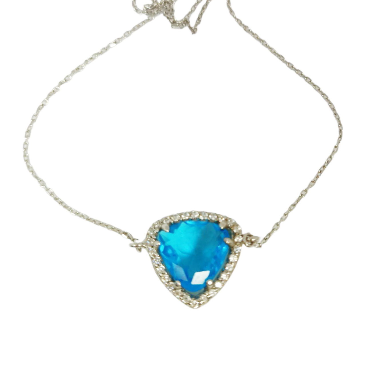 Bracelet argent \'Arégonde\' bleu argenté (rhodié) - 14 mm - [R9896]