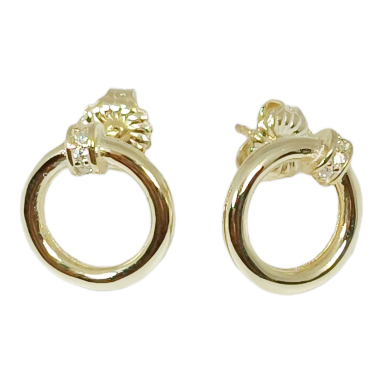 Boucles Argent \'Arégonde\' blanc doré - 12 mm - [R9904]