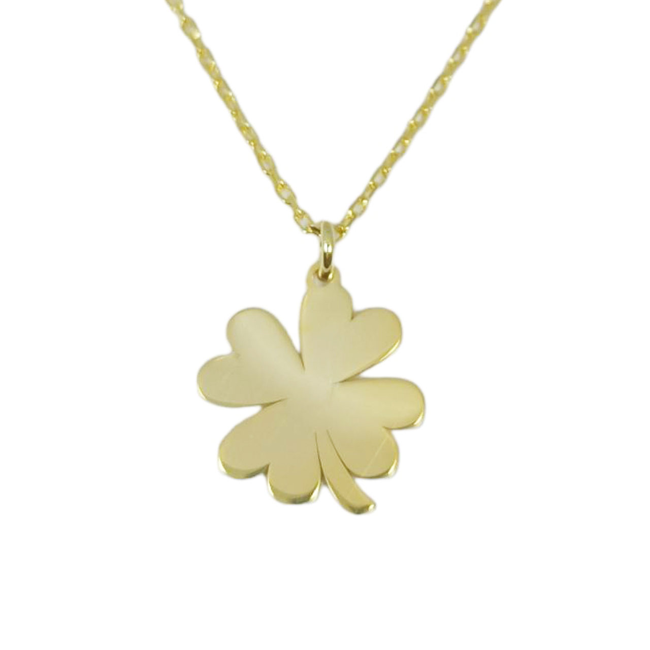 Collier Argent \'Trèfle\' doré - 11x10 mm - [R9920]