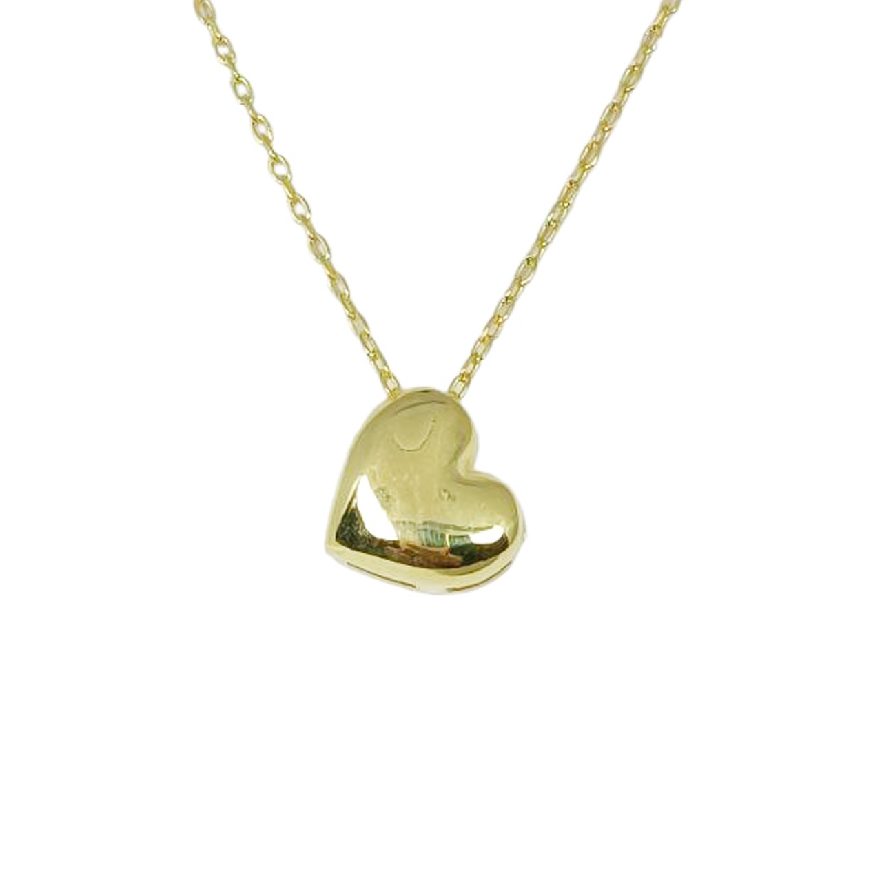 Collier Argent \'Love\' doré - 10x10 mm (cœur) - [R9969]