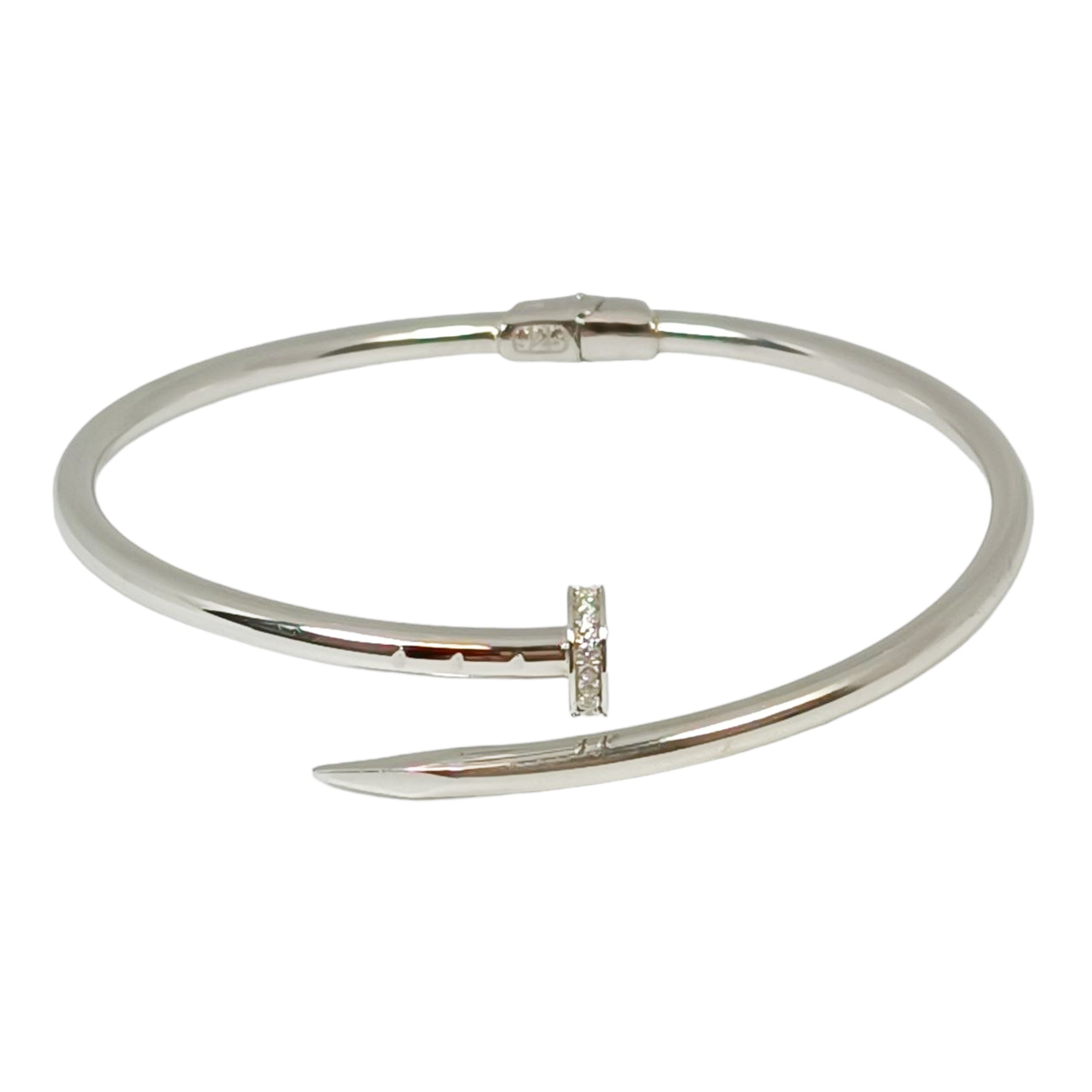 Bracelet Argent \'Chorégraphie\' blanc argenté (rhodié) - 60 mm 12 mm - [R9991]