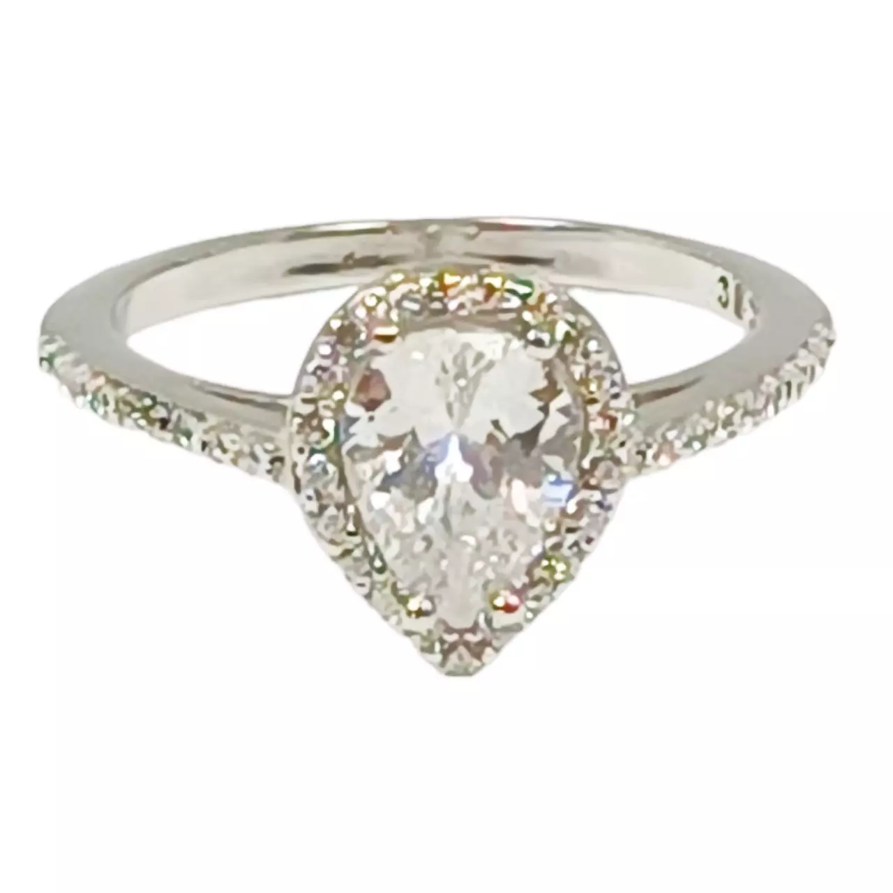 les trésors de lily Bague argent 'Arégonde' blanc argenté 11x9 mm [R9996]