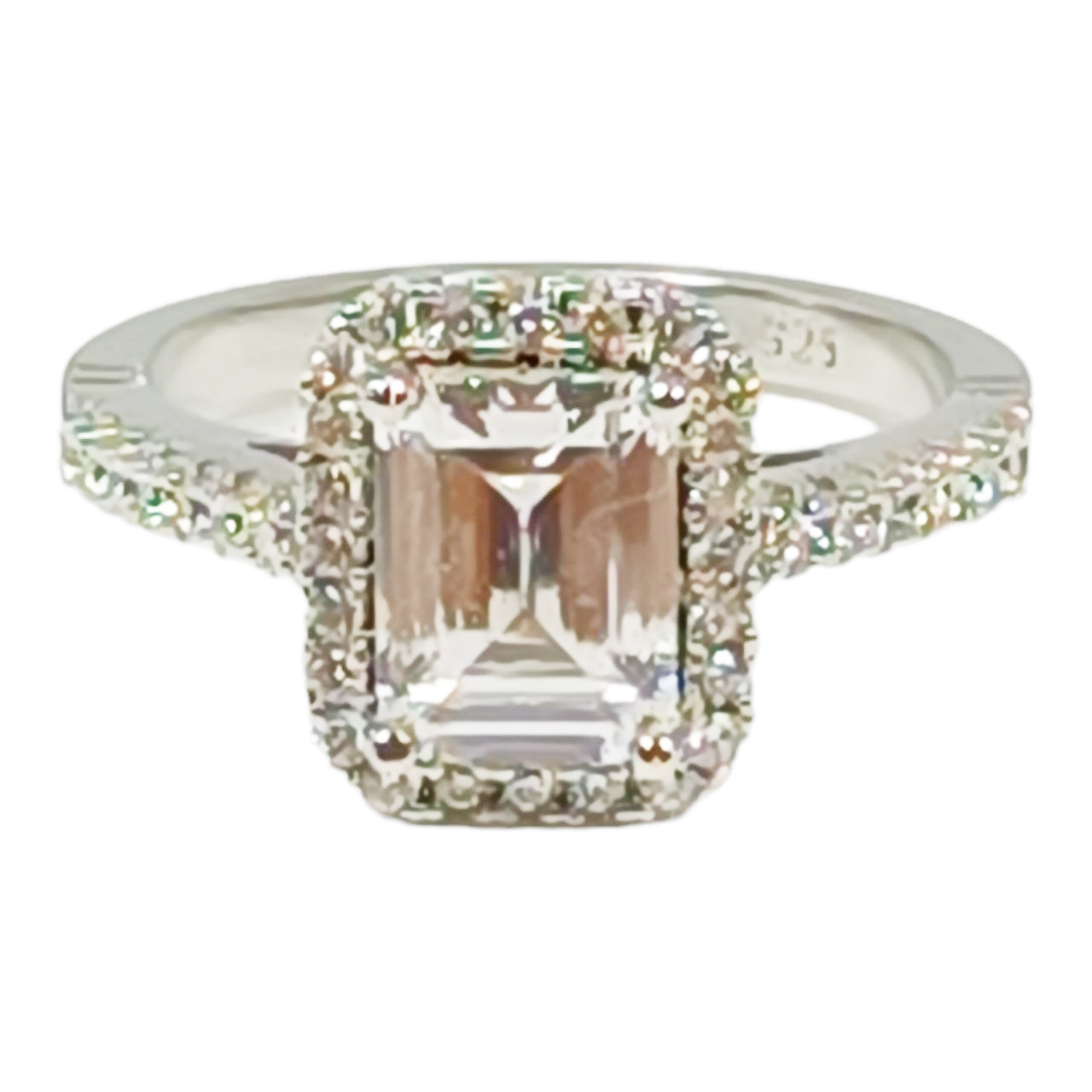 Bague argent \'Arégonde\' blanc argenté - 11x9 mm - [R9997]