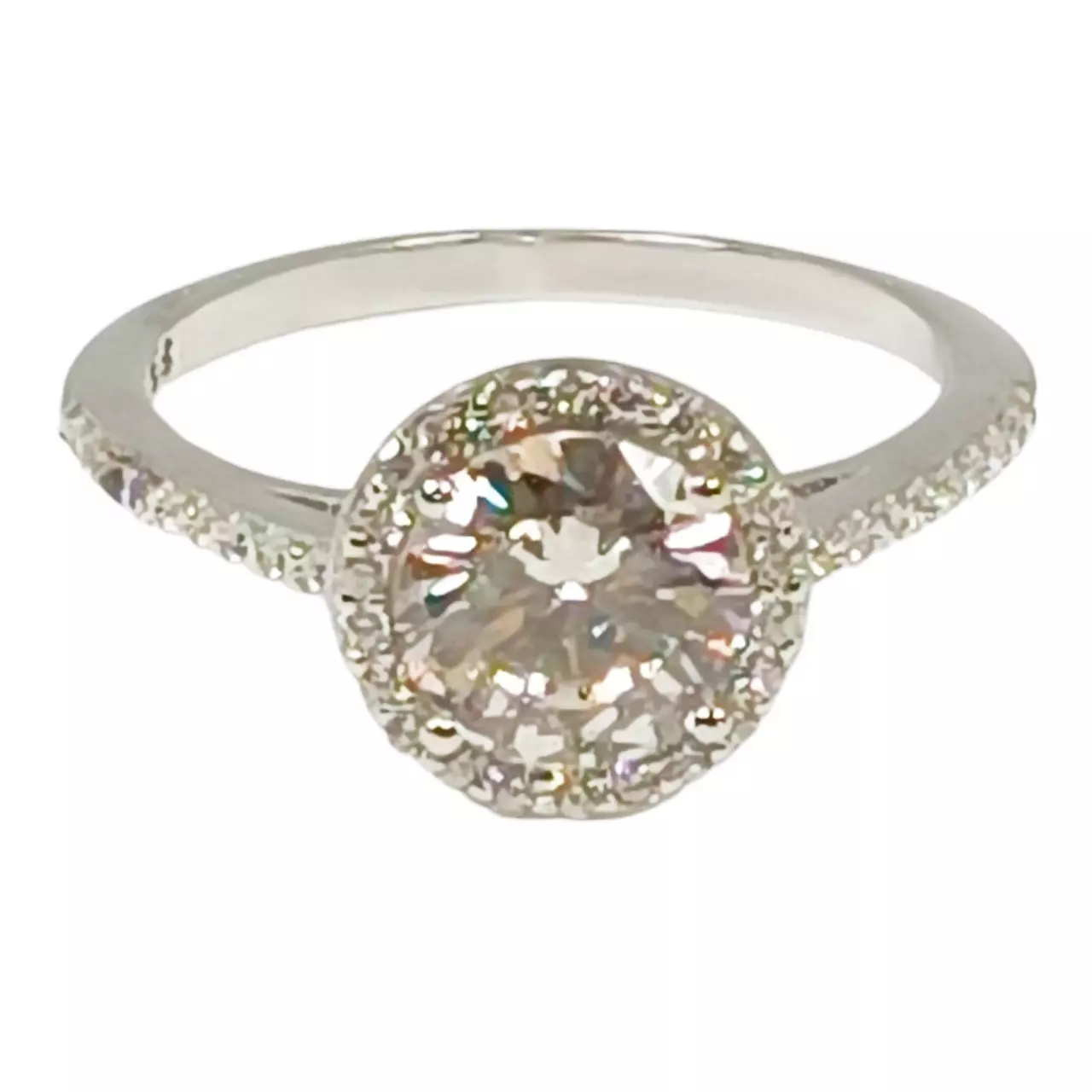 les trésors de lily Bague argent 'Arégonde' blanc argenté 10 mm [S0000]