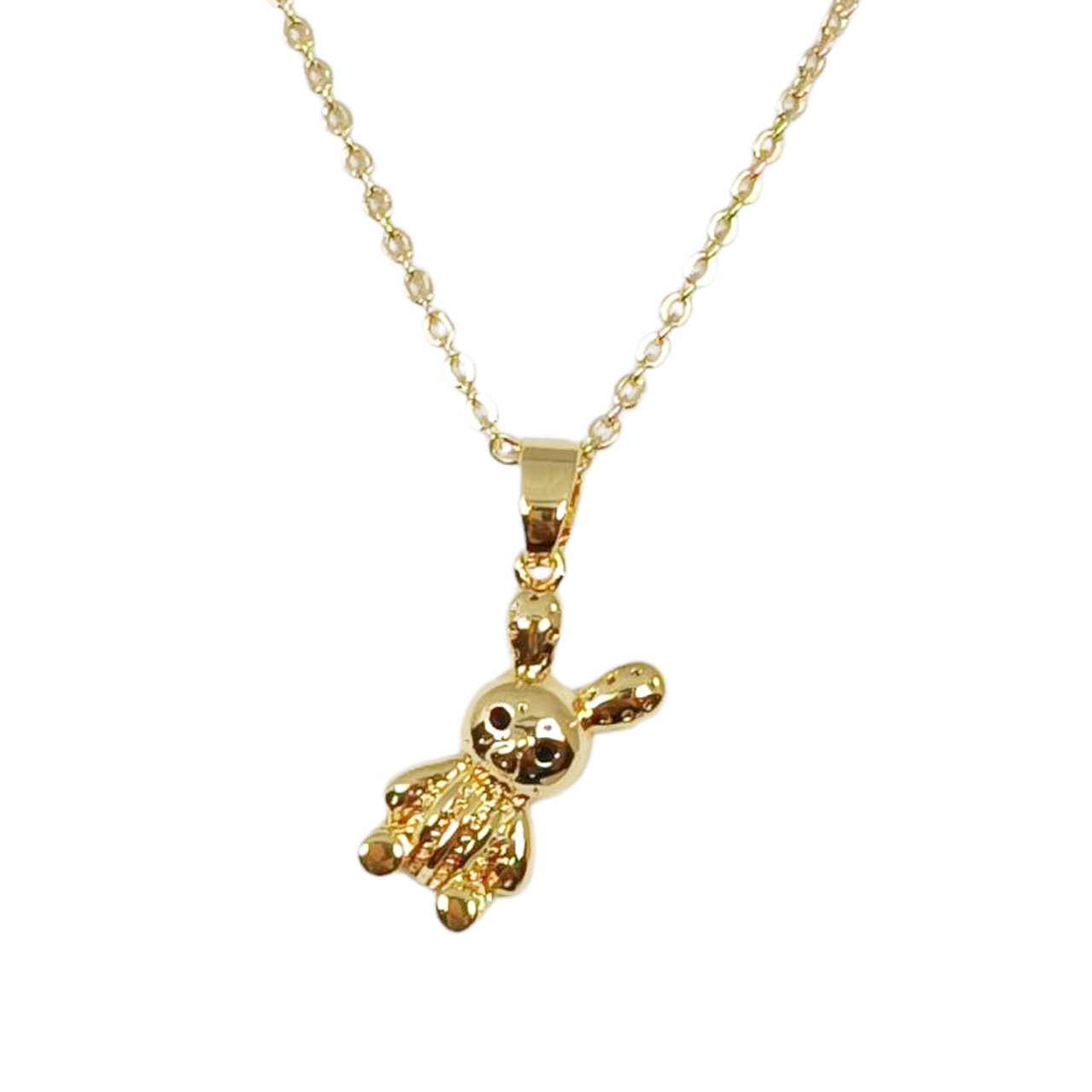 Collier Créateur \'Arégonde\' blanc doré - 15x8 mm (lapin) - [S0051]