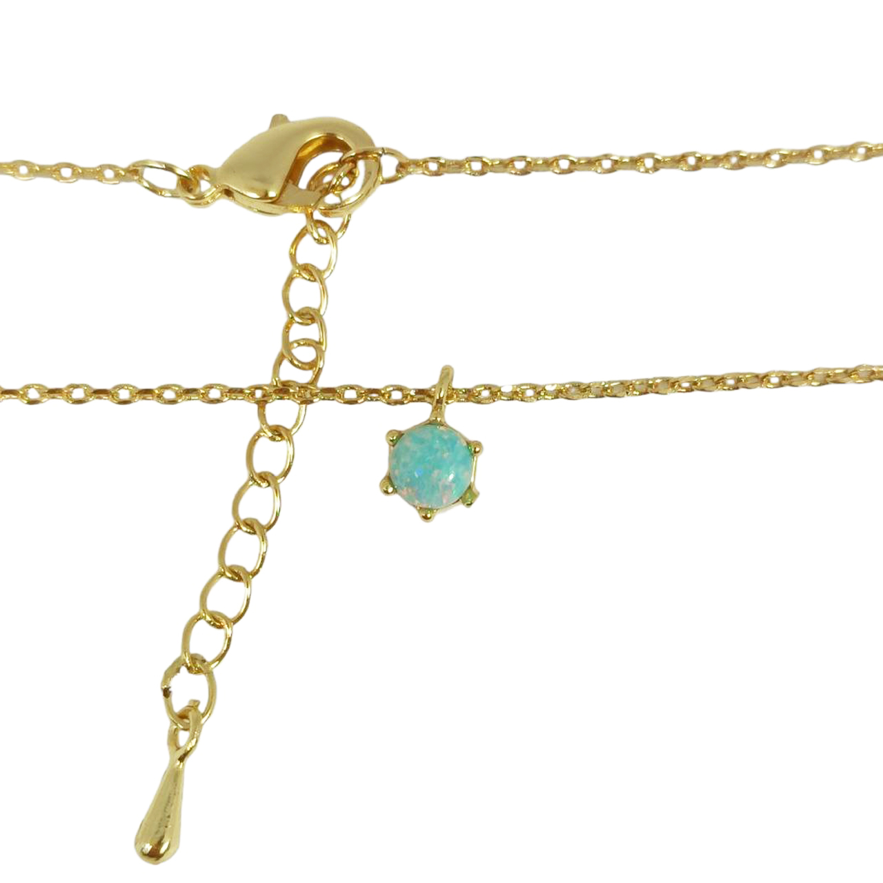 Bracelet artisanal \'Princesse Opale\' bleu opale doré -  5 mm - [S0071]