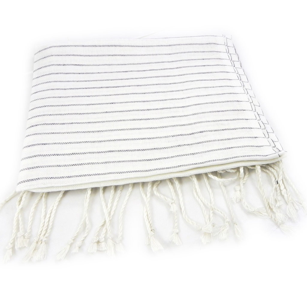 Etole viscose \'Eugène\' beige marine - 50x180 cm - [H2081]