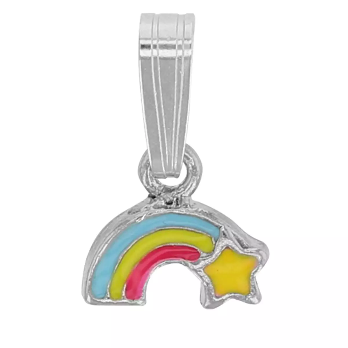 les trésors de lily Pendentif Argent artisanal 'Arc en ciel' multicolore 7x4 mm [R6049]