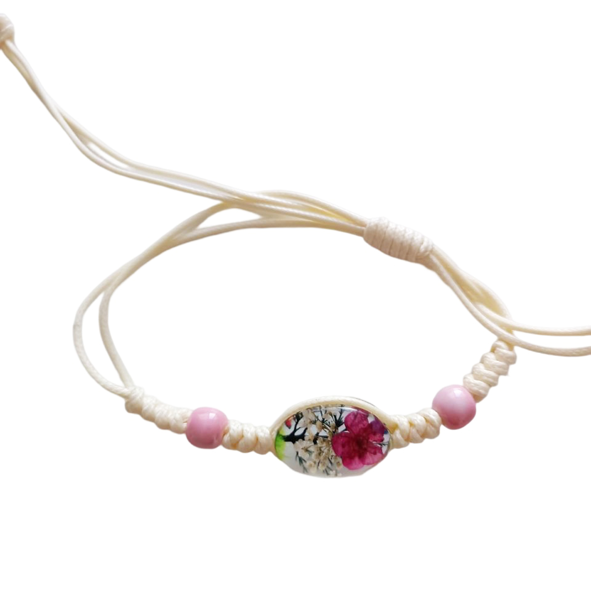 Bracelet fantaisie verre \'Tokyo\' rose - 20x15 mm - [R8161]