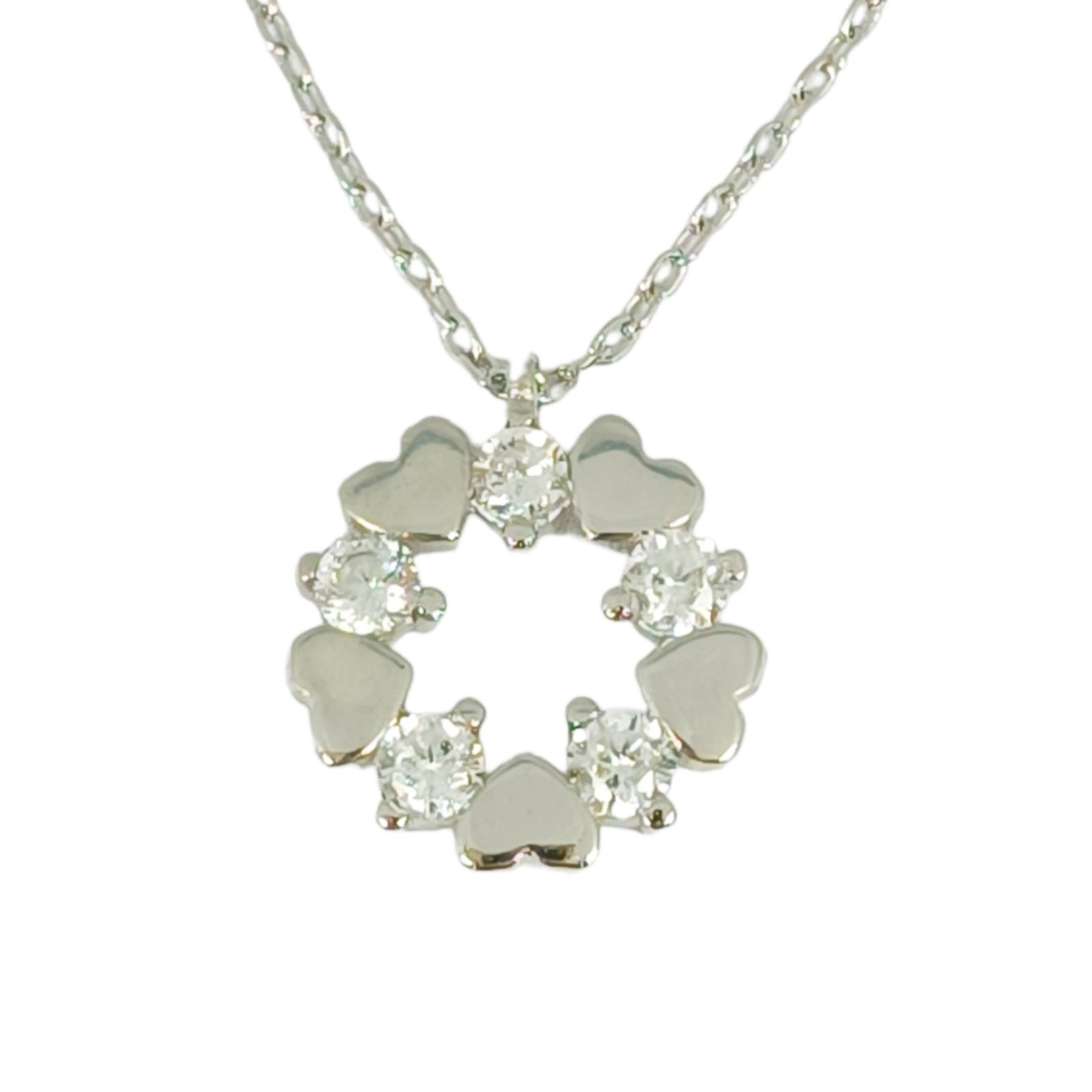 Collier Argent \'Love\' blanc argenté (rhodié) - 12 mm - [S0171]