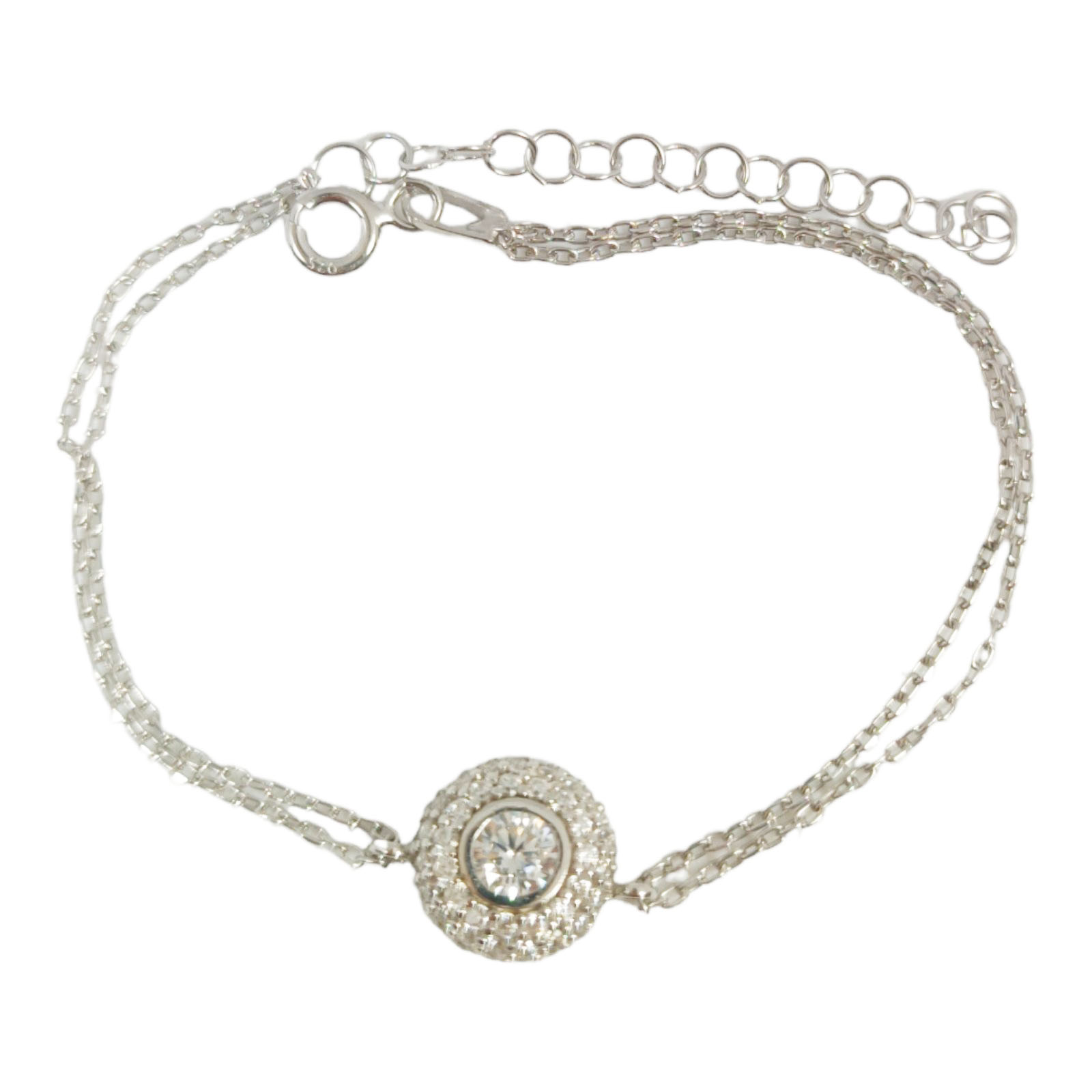Bracelet Argent \'Arégonde\' blanc argenté (rhodié) - 10 mm - [S0182]