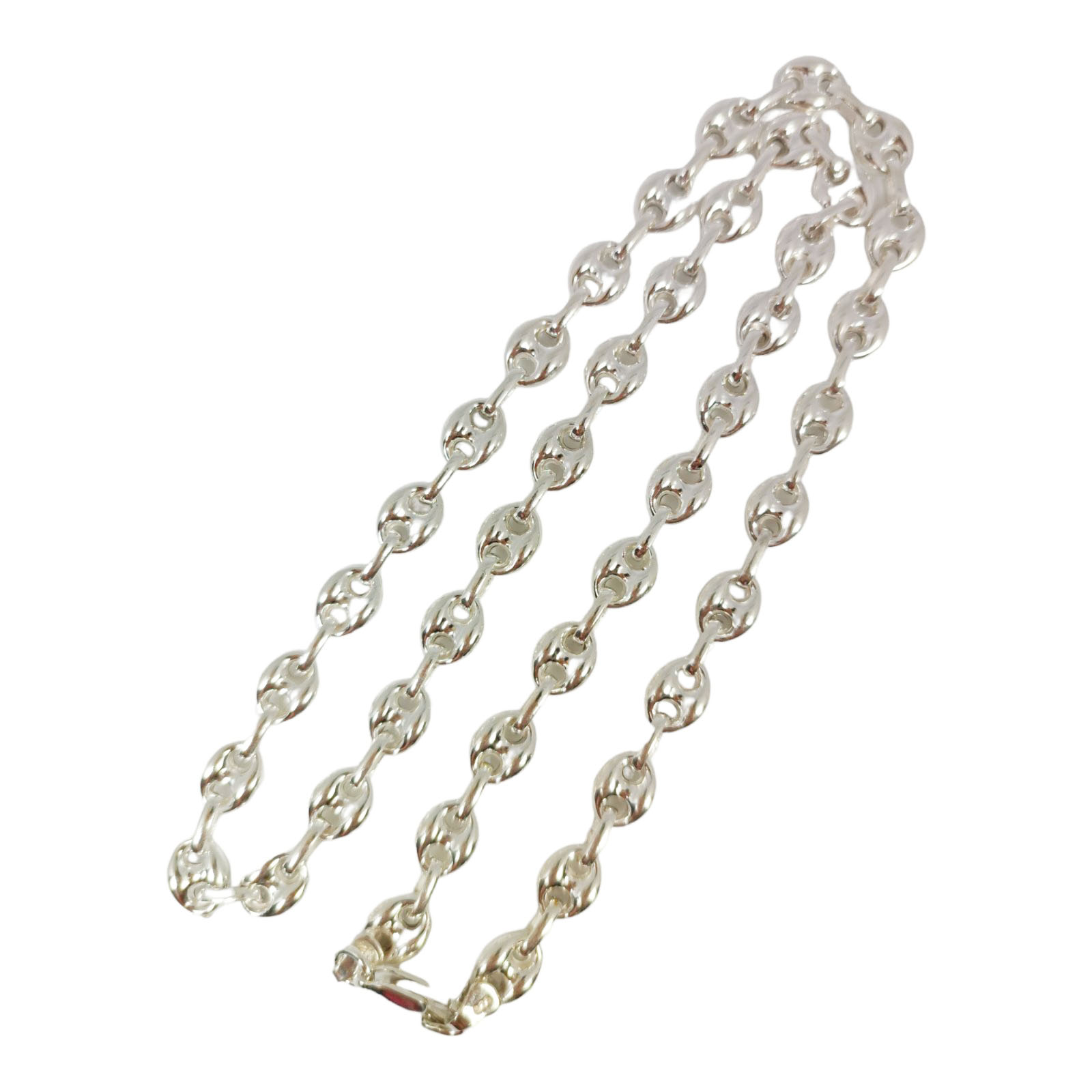 Chaine Argent \'Grain de Café\' argenté - 50 cm 9x7 mm - [S0193]