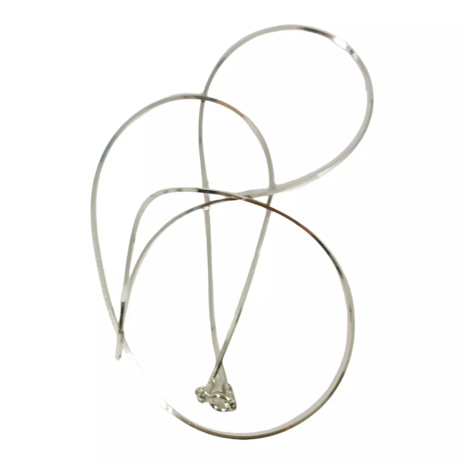 les trésors de lily Chaine Argent 'Serpent Carrée Diamantée' argenté 45 cm 1 mm [S0198]