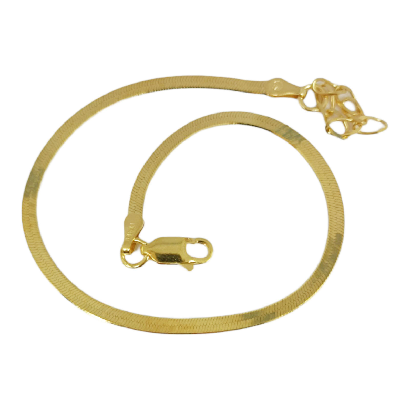 Bracelet Argent \'Miroir\' doré - 18 cm 3 mm - [S0206]