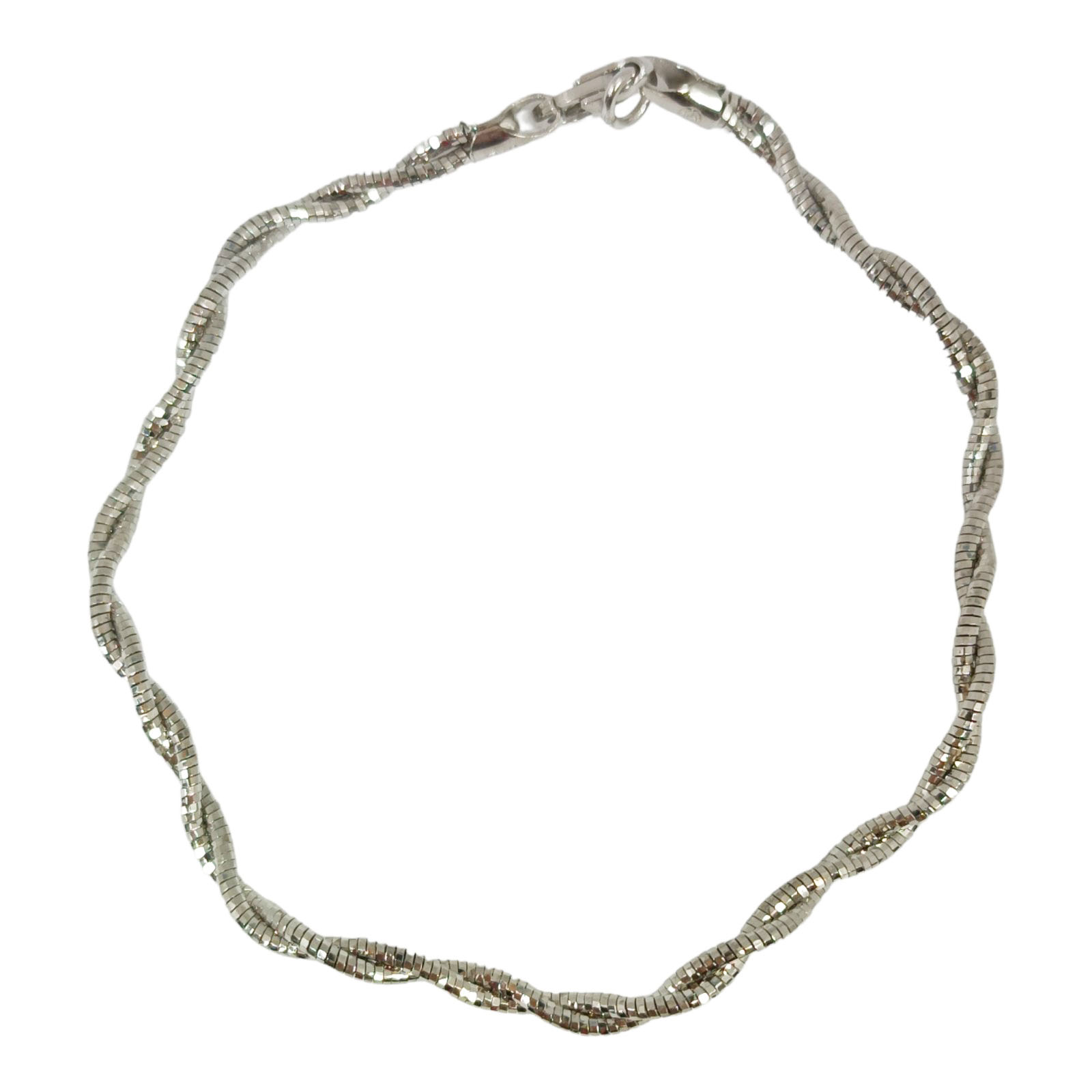 Bracelet Argent \'Omega\' argenté (diamanté) - 18 cm 3 mm - [S0215]