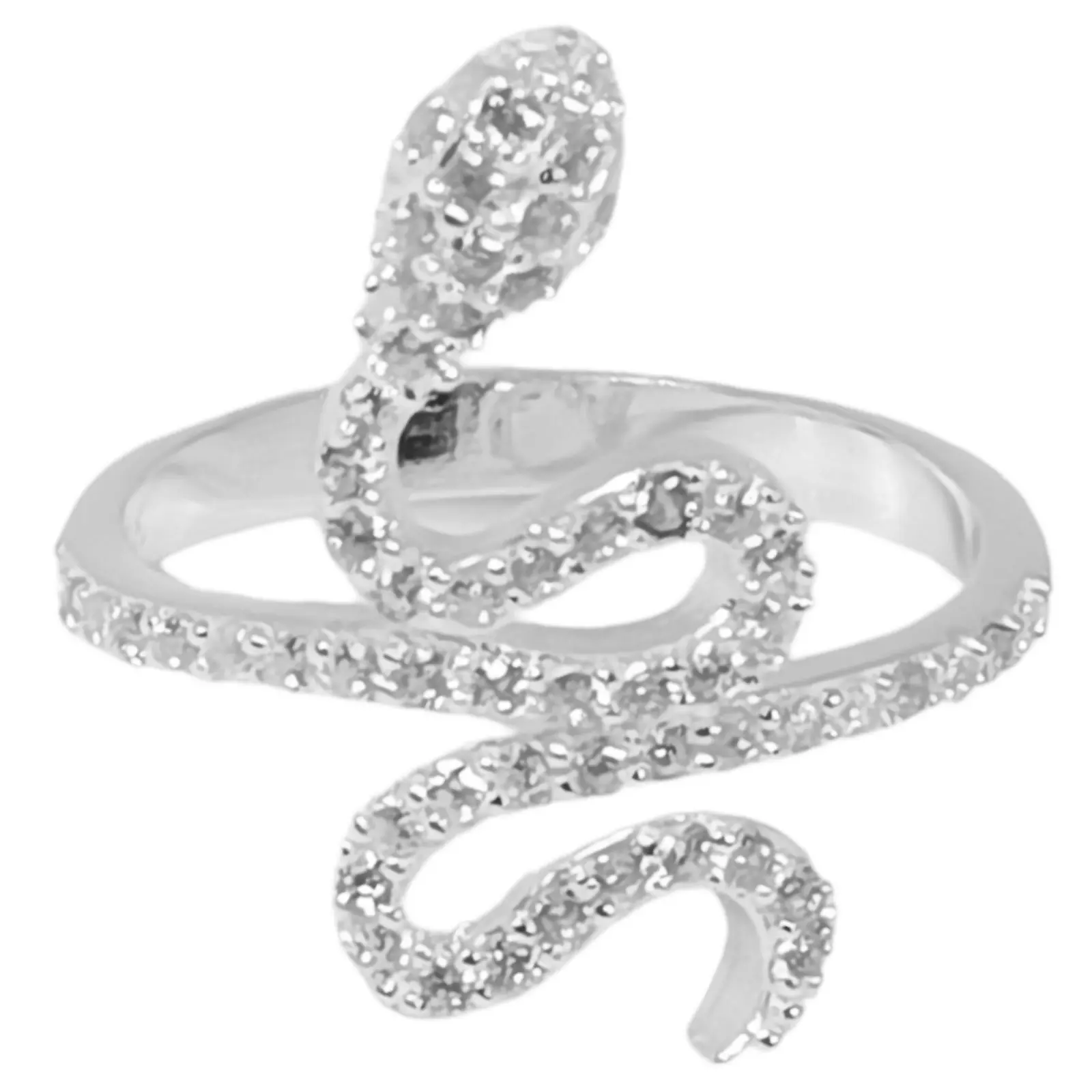 les trésors de lily Bague Argent 'Tentation' blanc argenté 25x20 mm [S0238]