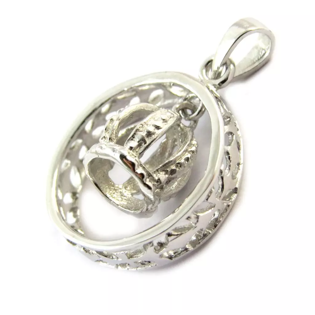 les trésors de lily Pendentif Argent 'King' argenté 14 mm [C3648]