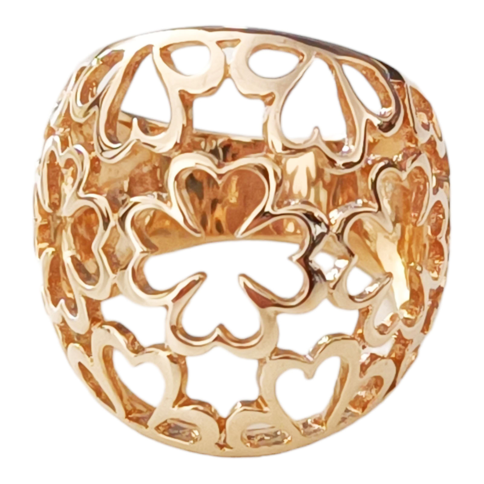 Bague Plaqué Or \'Fleurs Filigrane\' doré - 23 mm - [E9180]