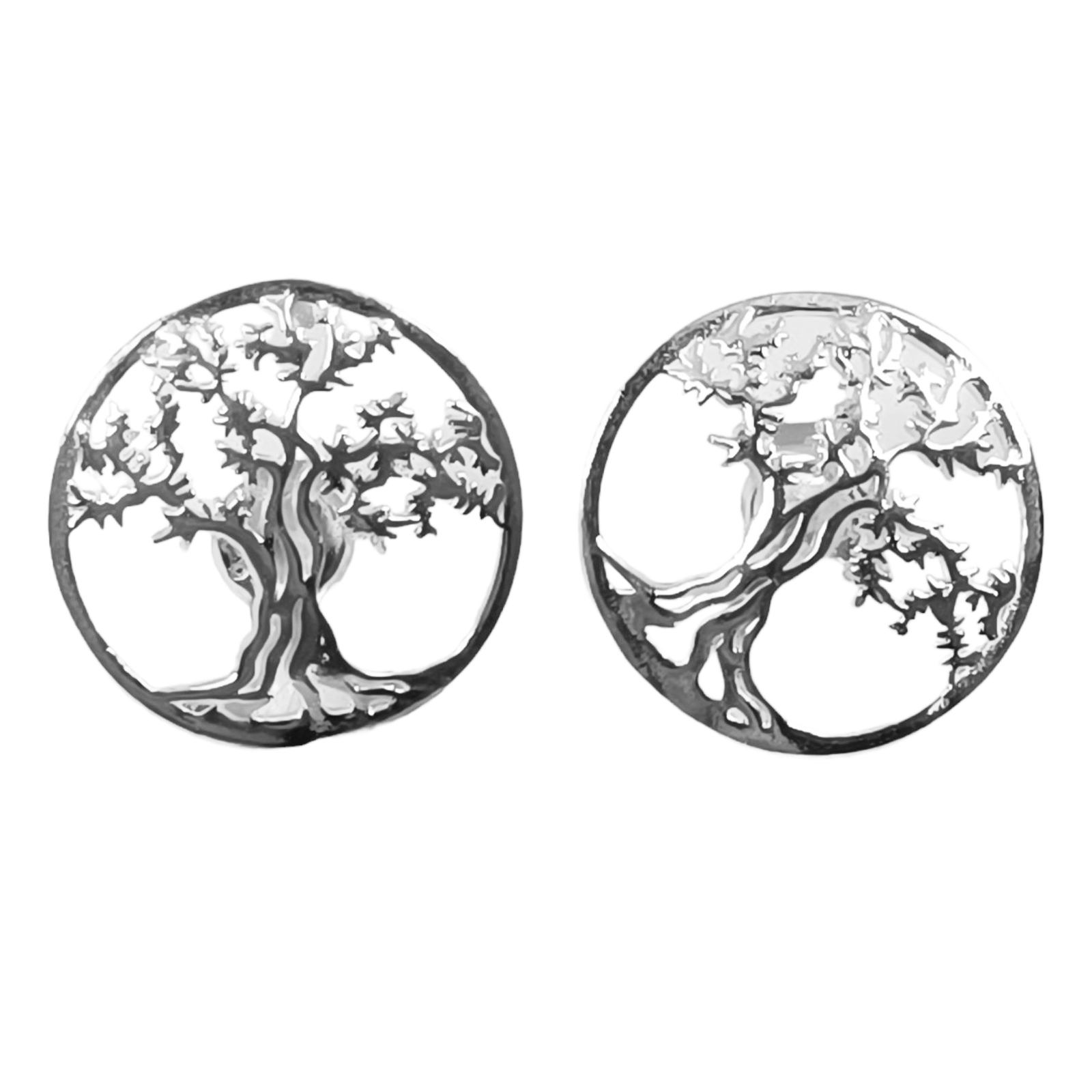 Boucles Argent \'Arbre de Vie\' argenté - 16 mm - [S0262]