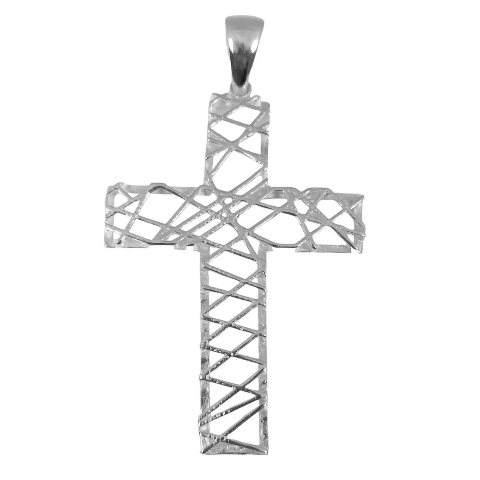 les trésors de lily Pendentif Argent 'Croix' argenté 55x40 mm [S0269]