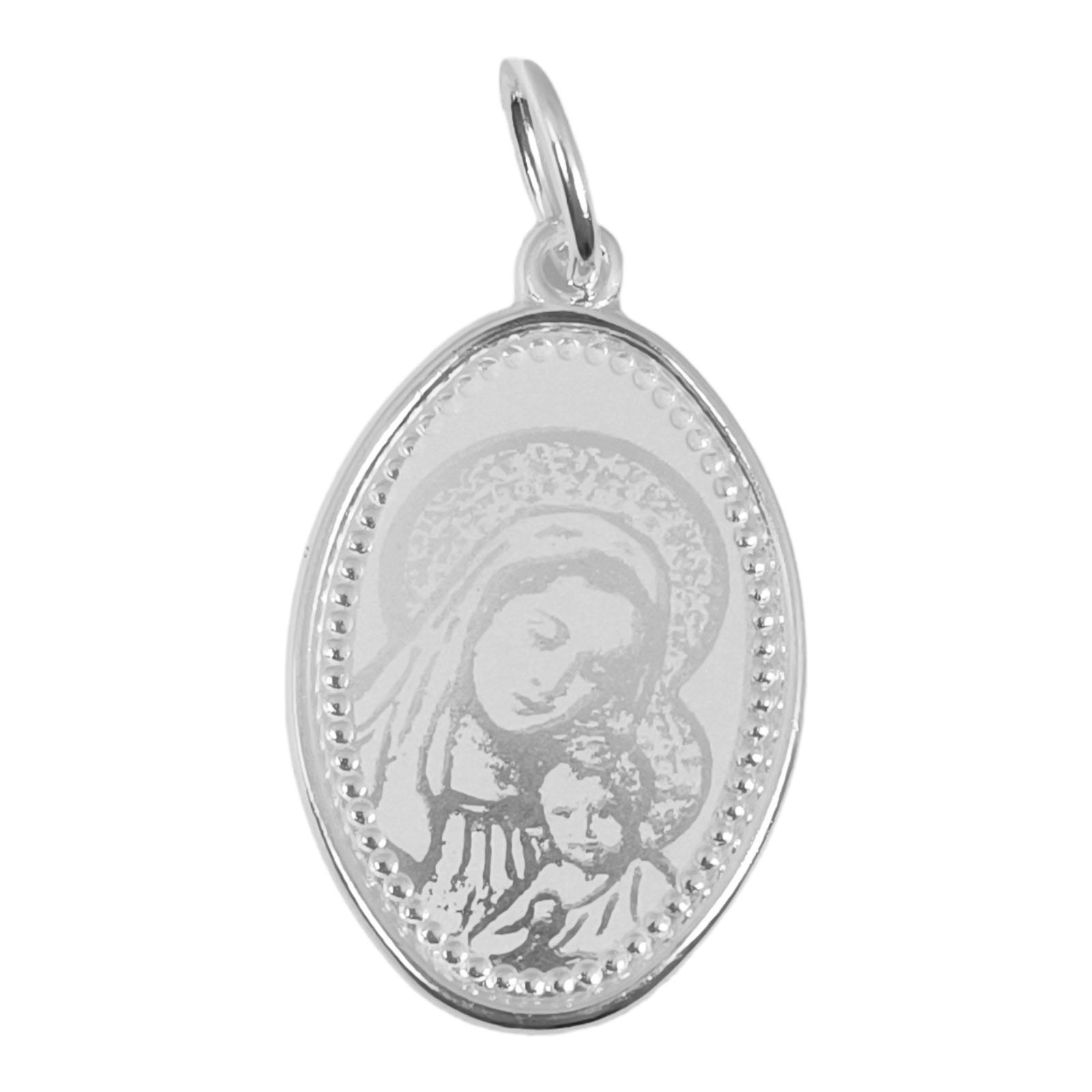 Pendentif Argent \'Vierge Marie\' argenté (orthodoxe) - 20x14 mm - [S0277]