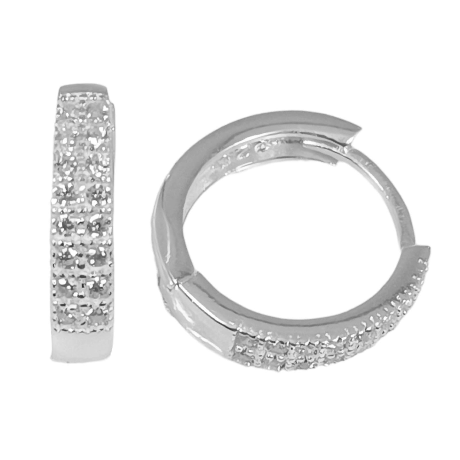 Créoles Argent \'Arégonde\' blanc argenté - 15 mm 3 mm - [S0304]