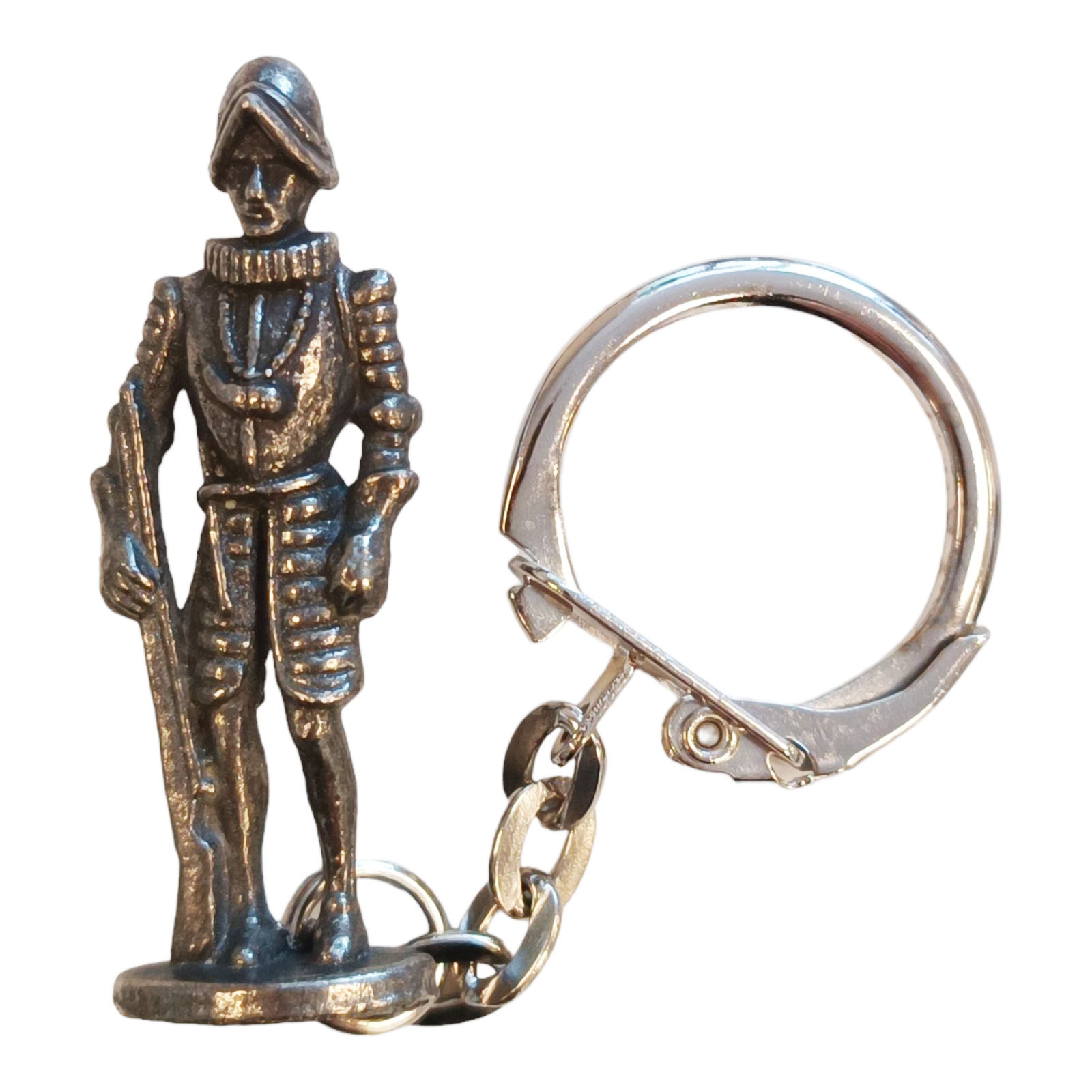 Porte-Clés \'Moyen Age\' (chevalier) argenté vieilli - 4 cm - [S0312]