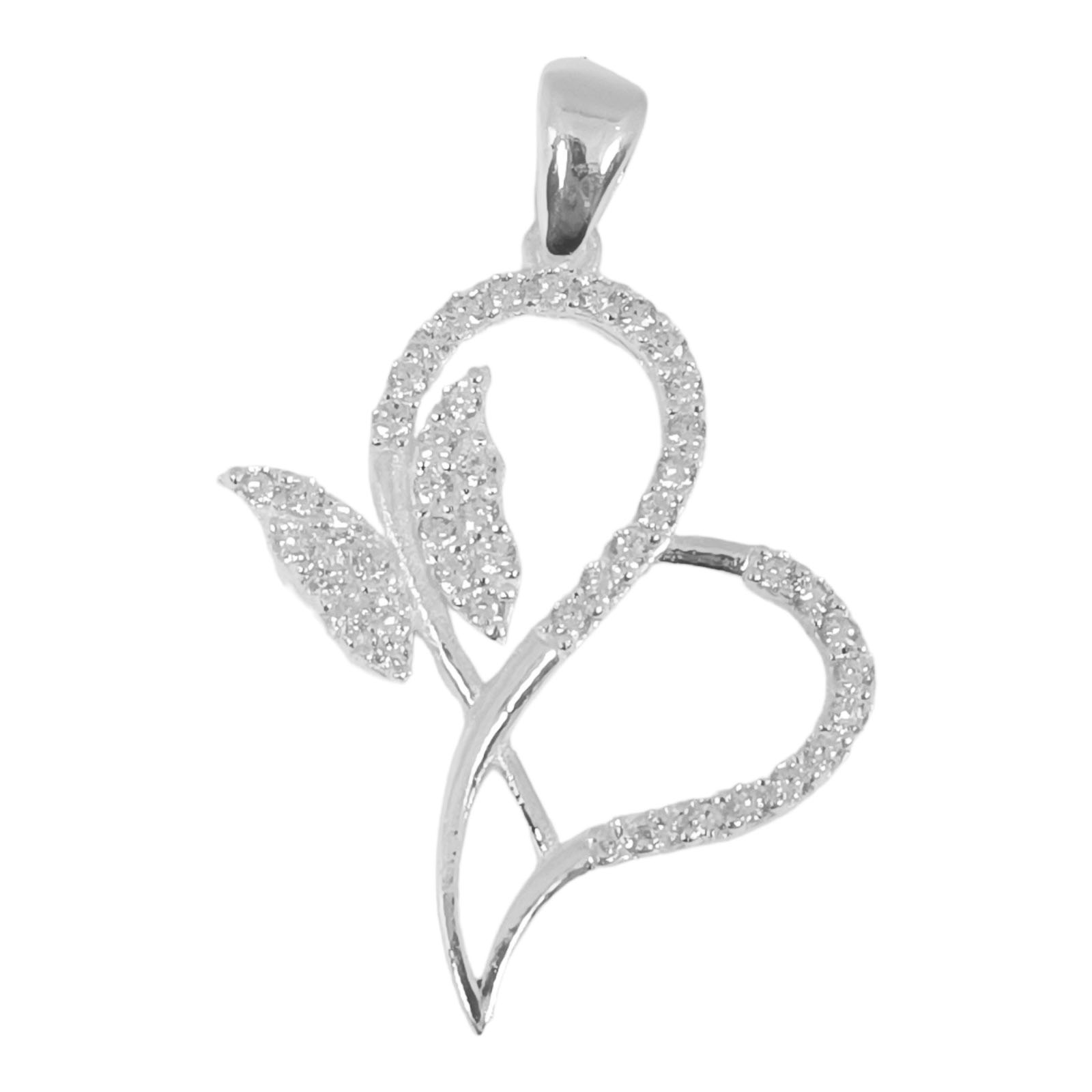<A MODIFIER> Pendentif Argent \'Love\' blanc argenté - 25x22 mm - [S0330]