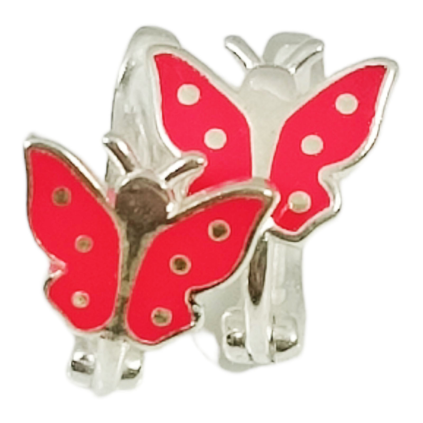 Boucles dormeuses Argent \'Papillon\' rose argenté - 9x7 mm - [S0335]