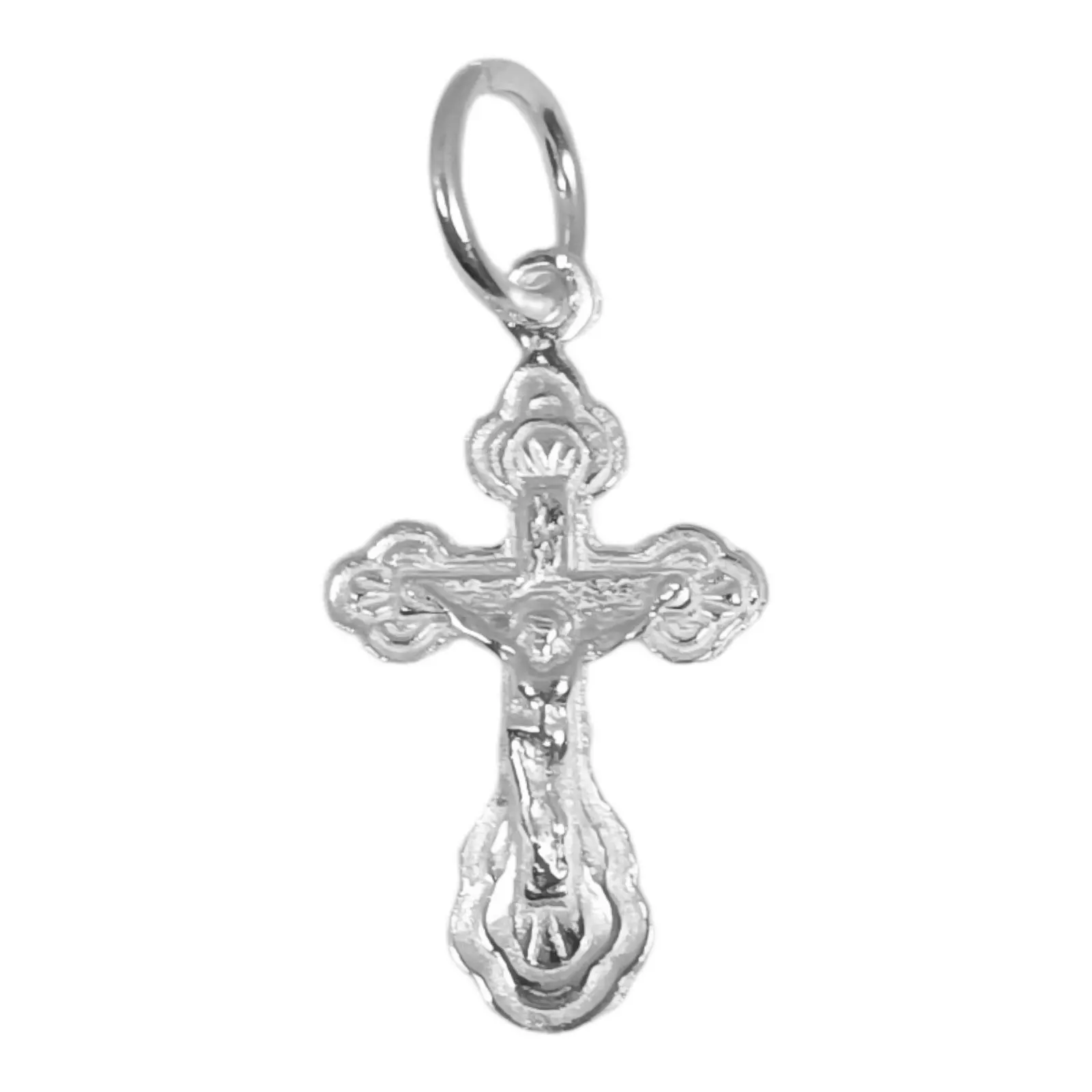 les trésors de lily Pendentif Argent 'Crucifix' argenté (orthodoxe) 17x12 mm [S0395]