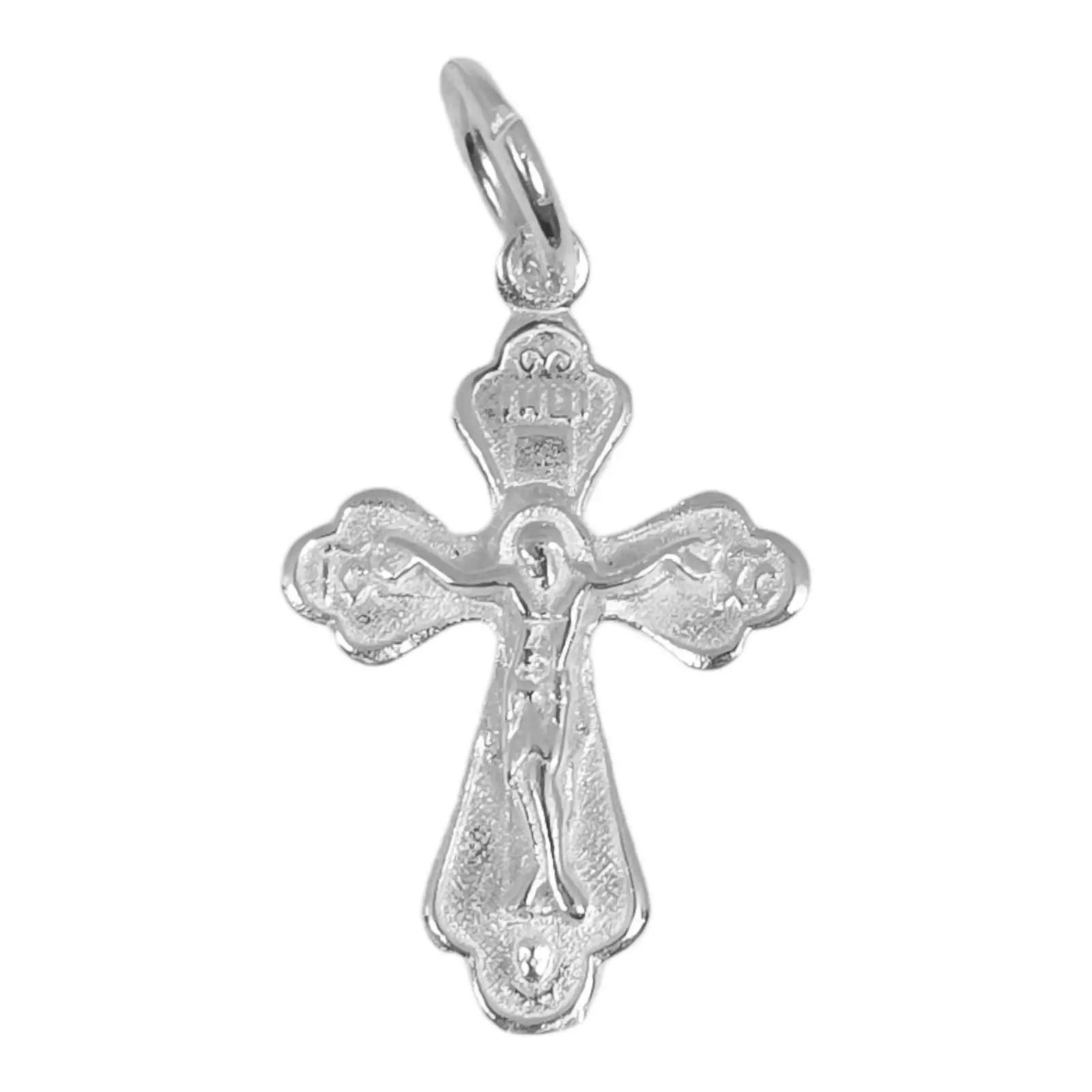 les trésors de lily Pendentif Argent 'Crucifix' argenté (orthodoxe) 19x15 mm [S0397]