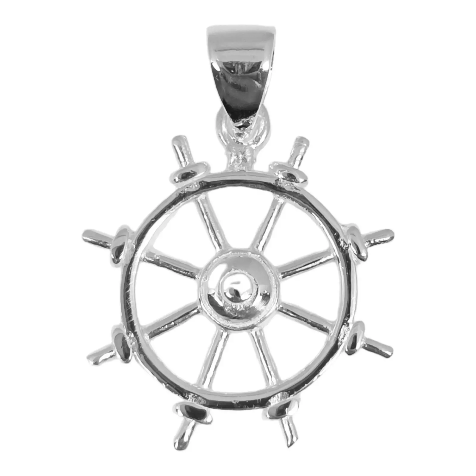 les trésors de lily Pendentif Argent 'Gouvernail' argenté 22 mm [S0414]