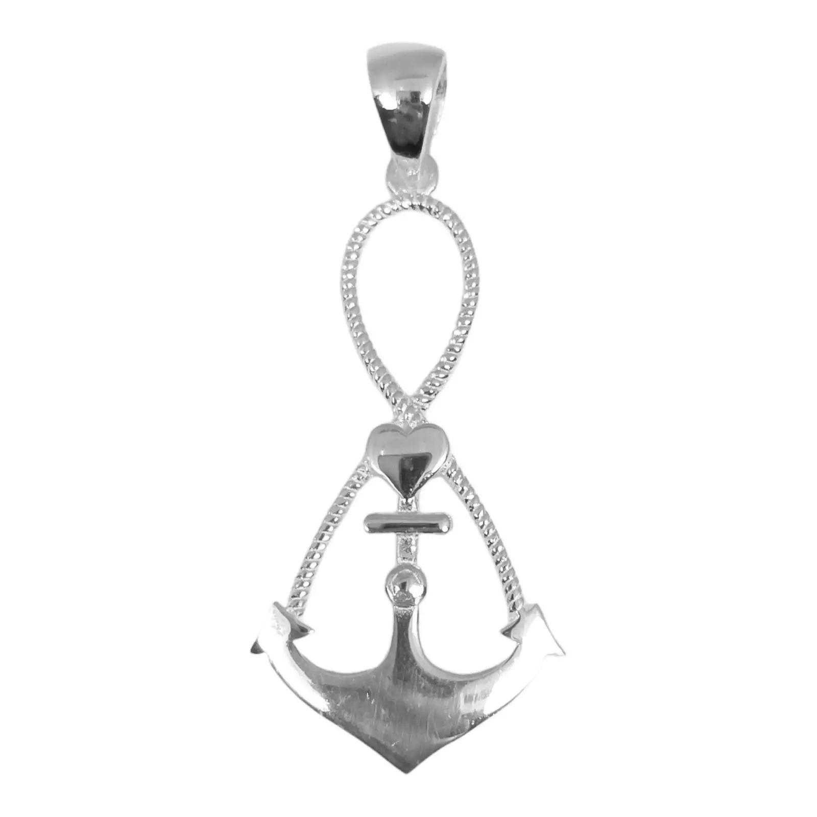 les trésors de lily Pendentif argent 'Ancre Marine' argenté 35x18 mm [S0418]