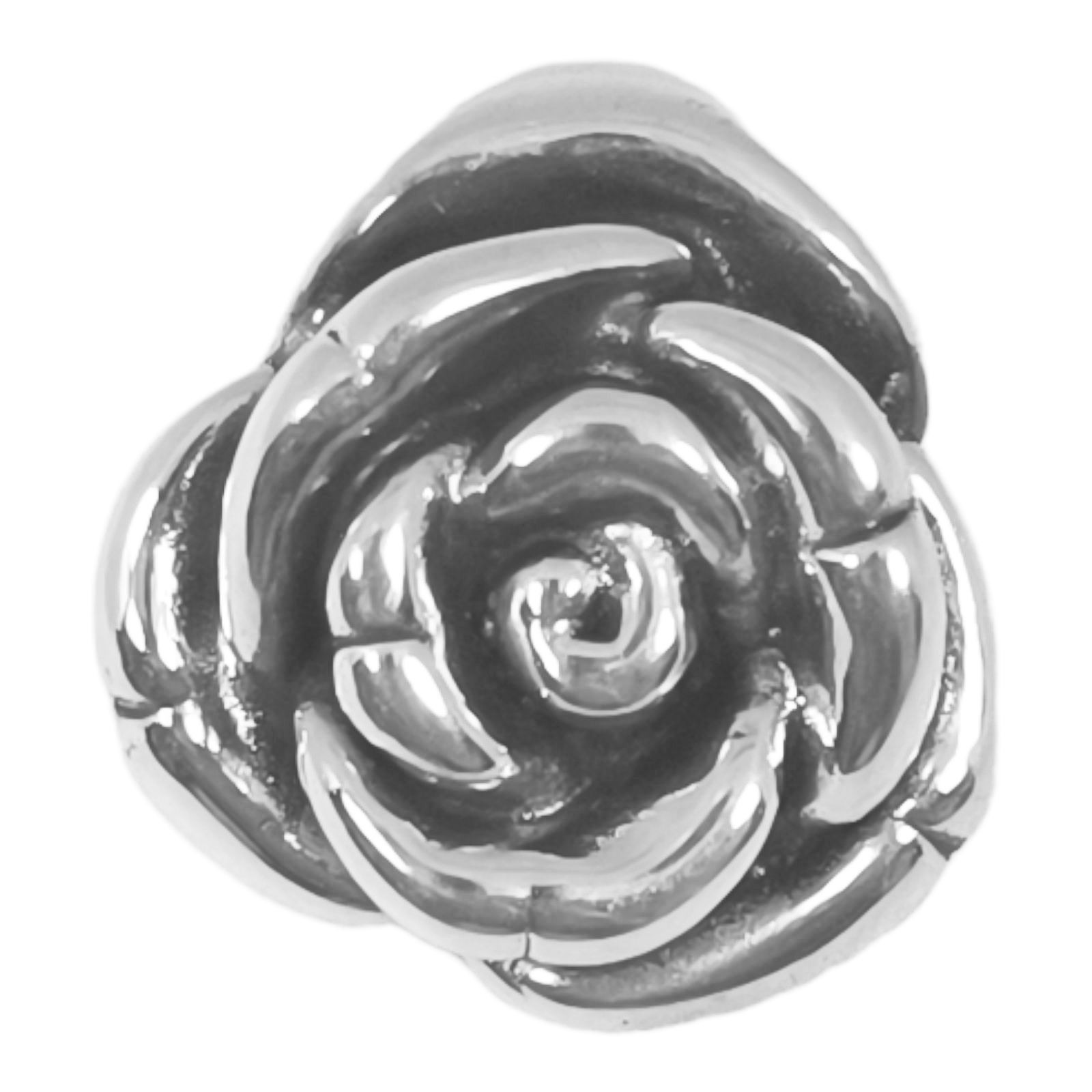 Pendentif Argent \'Rosa Romantica\' argenté vieilli - 15 mm - [S0563]