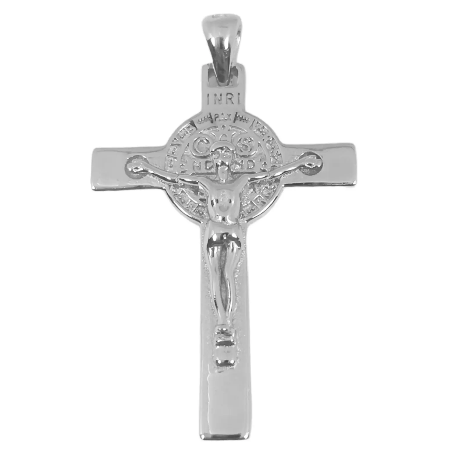 les trésors de lily Pendentif Argent 'Croix de Saint Benoit' argenté 30x22 mm [S0579]