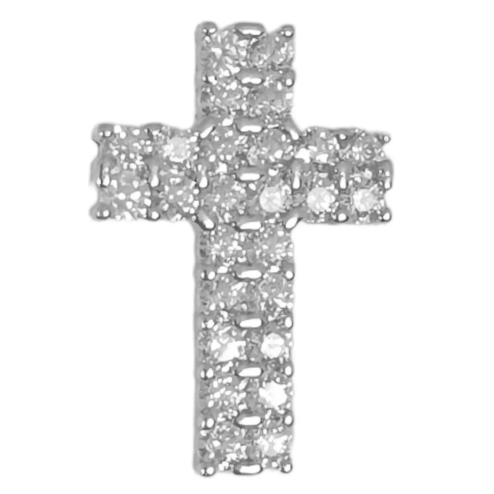 les trésors de lily Pendentif Argent 'Croix' noir blanc argenté (rhodié) 17x12 mm [S0589]