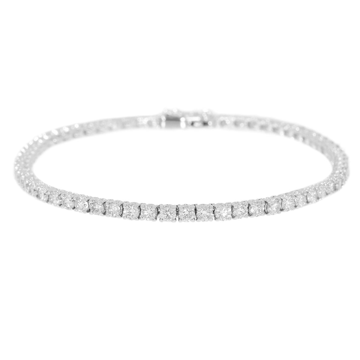 Bracelet Argent \'Rivière de Diamants\' Blanc argenté (rhodié) - 18 cm 3 mm - [S0628]