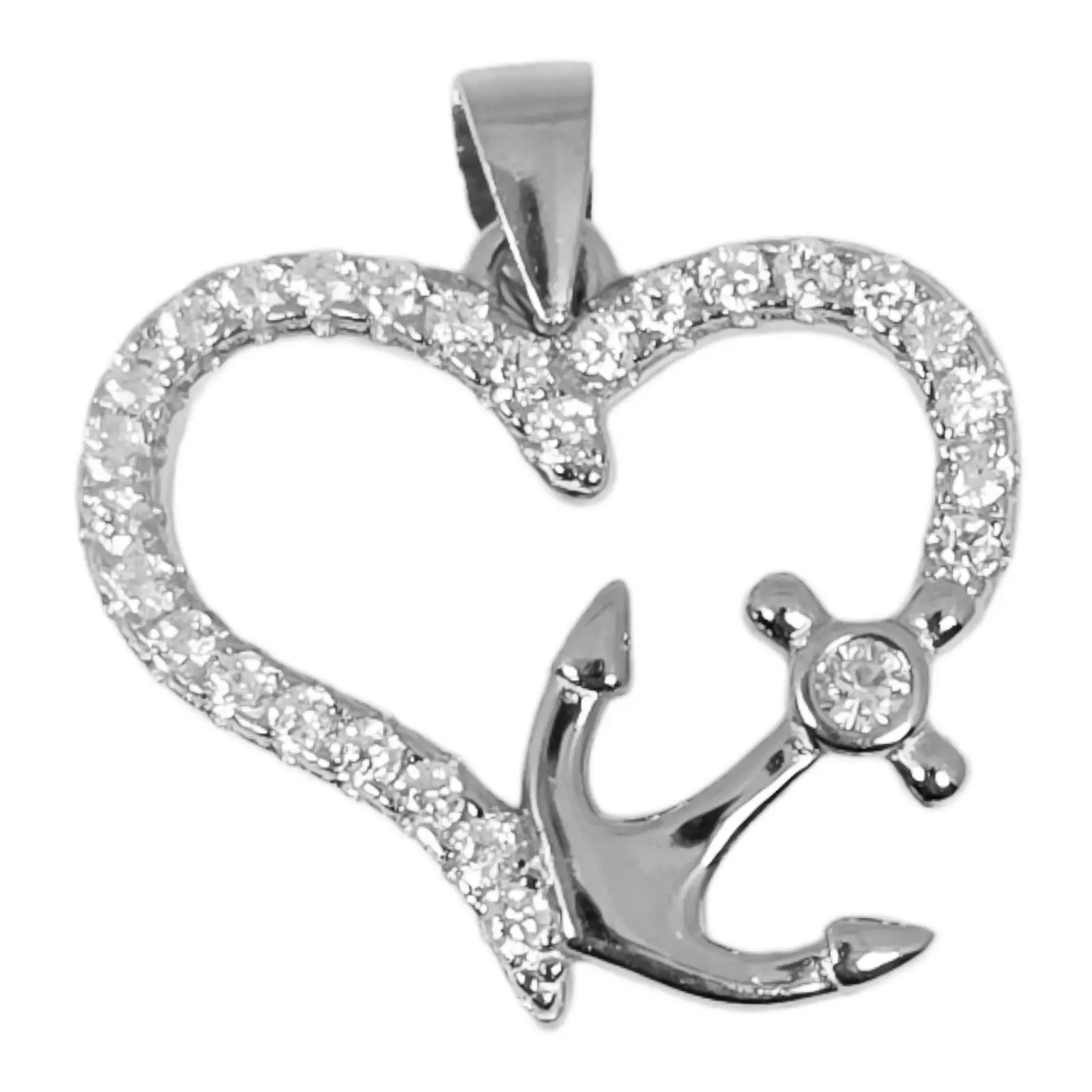 les trésors de lily Pendentif Argent 'Love' Blanc argenté (rhodié) 20x16 mm [S0734]