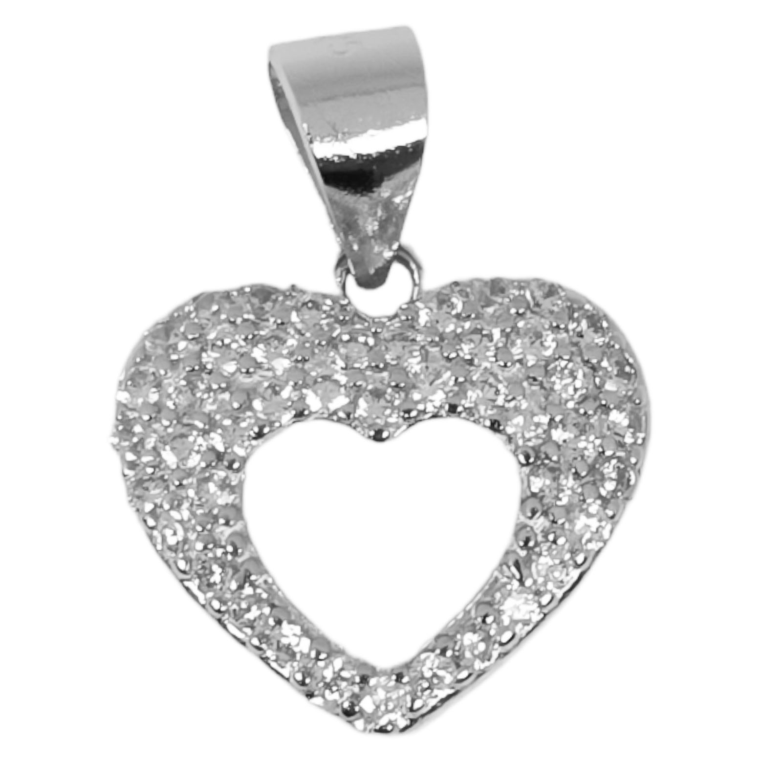 Pendentif Argent \'Love Divine\' Blanc argenté (rhodié) - 14x12 mm - [S0750]